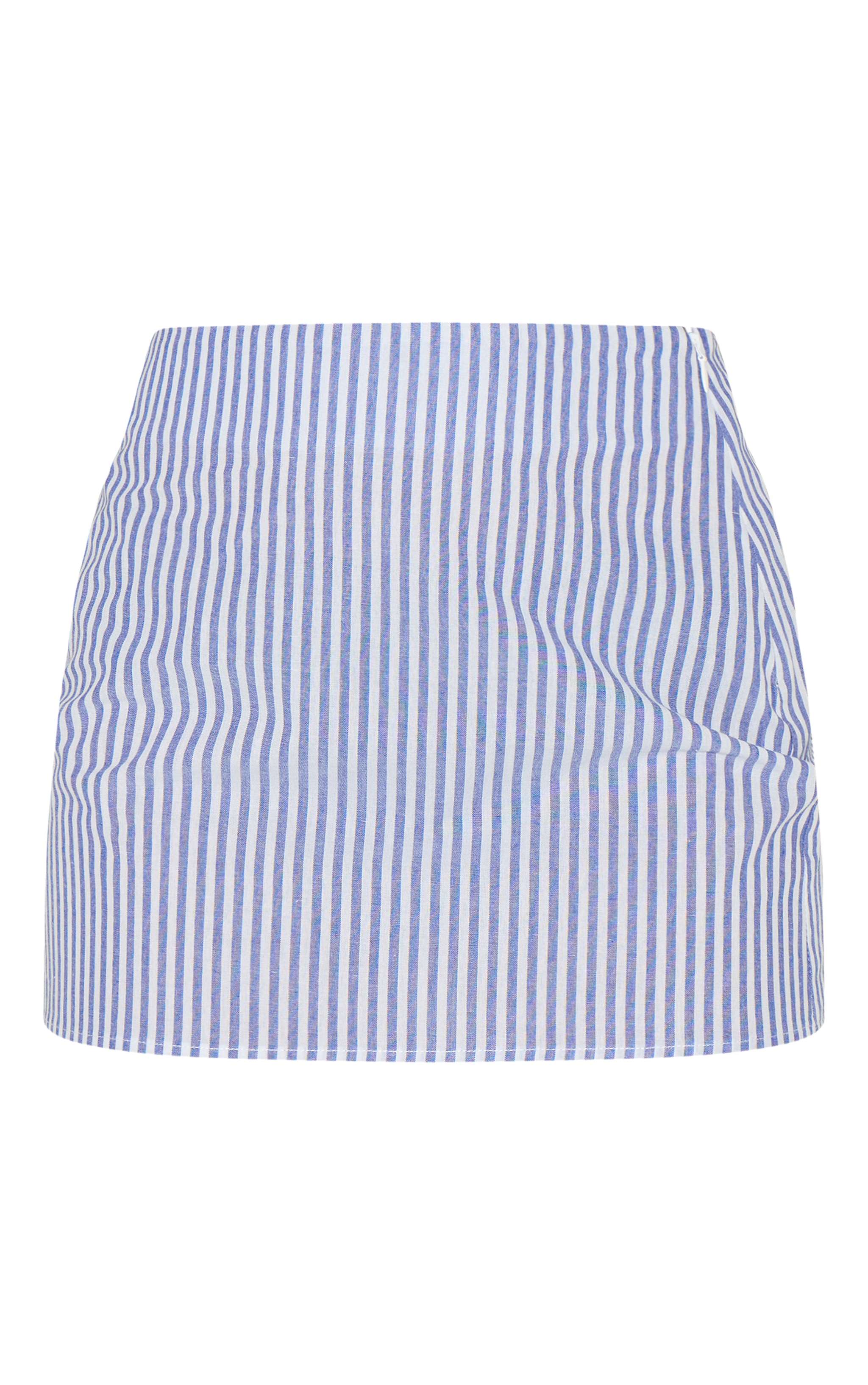 Blue Woven Stripe Asymmetric Mini Skirt image 6