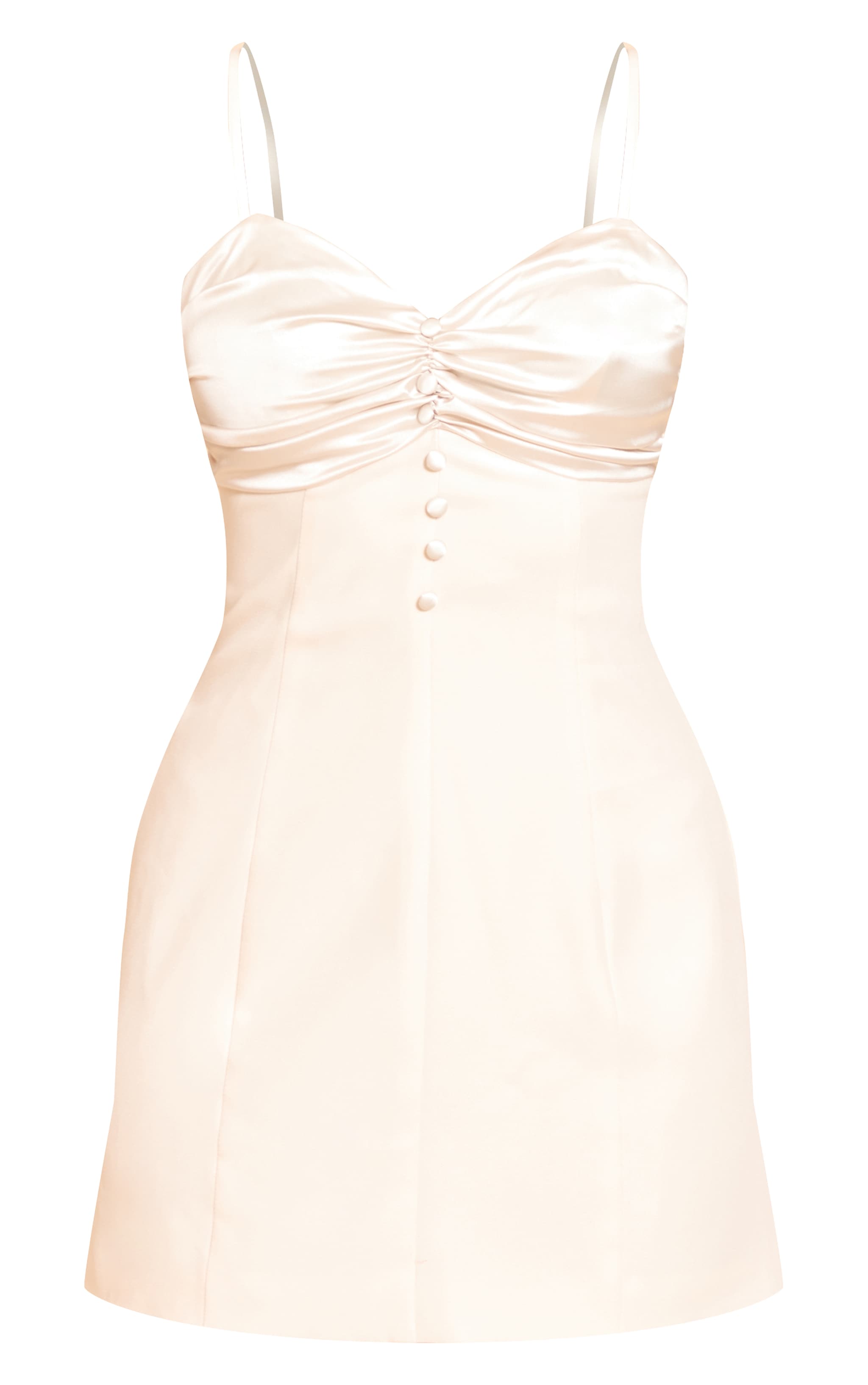 Mini robe droite crème à buste satiné image 5