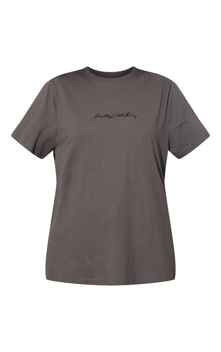 PRETTYLITTLETHING T-shirt oversize en coton biologique gris anthracite image 5