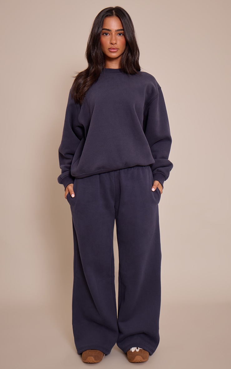 Petite Sweat oversize bleu marine à col ras image 3