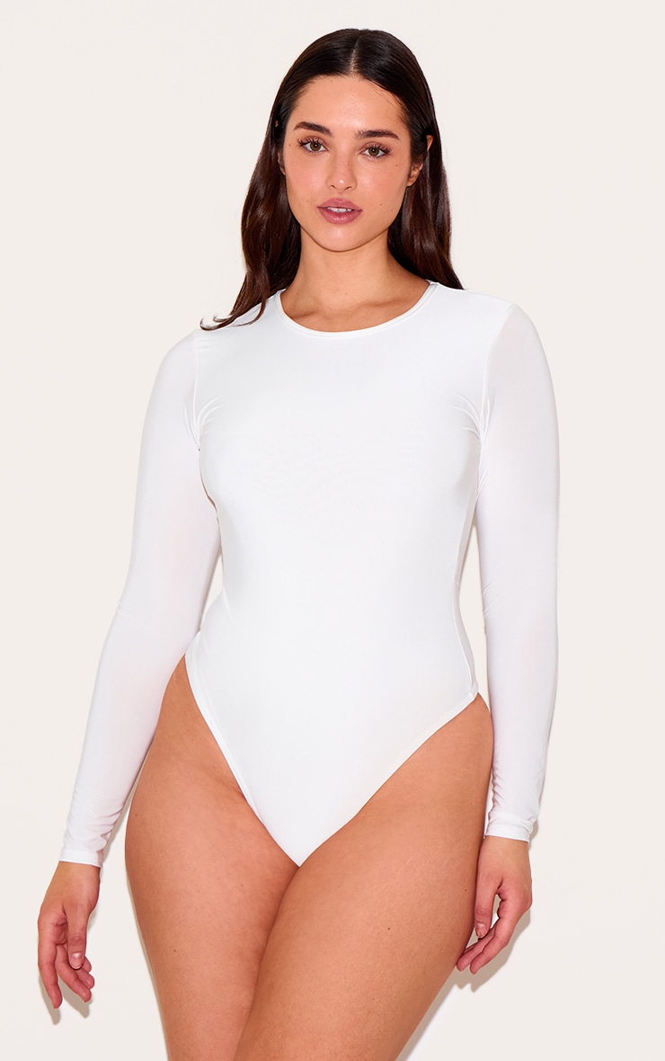 Shape White Long Sleeve Slinky Bodysuit image 2