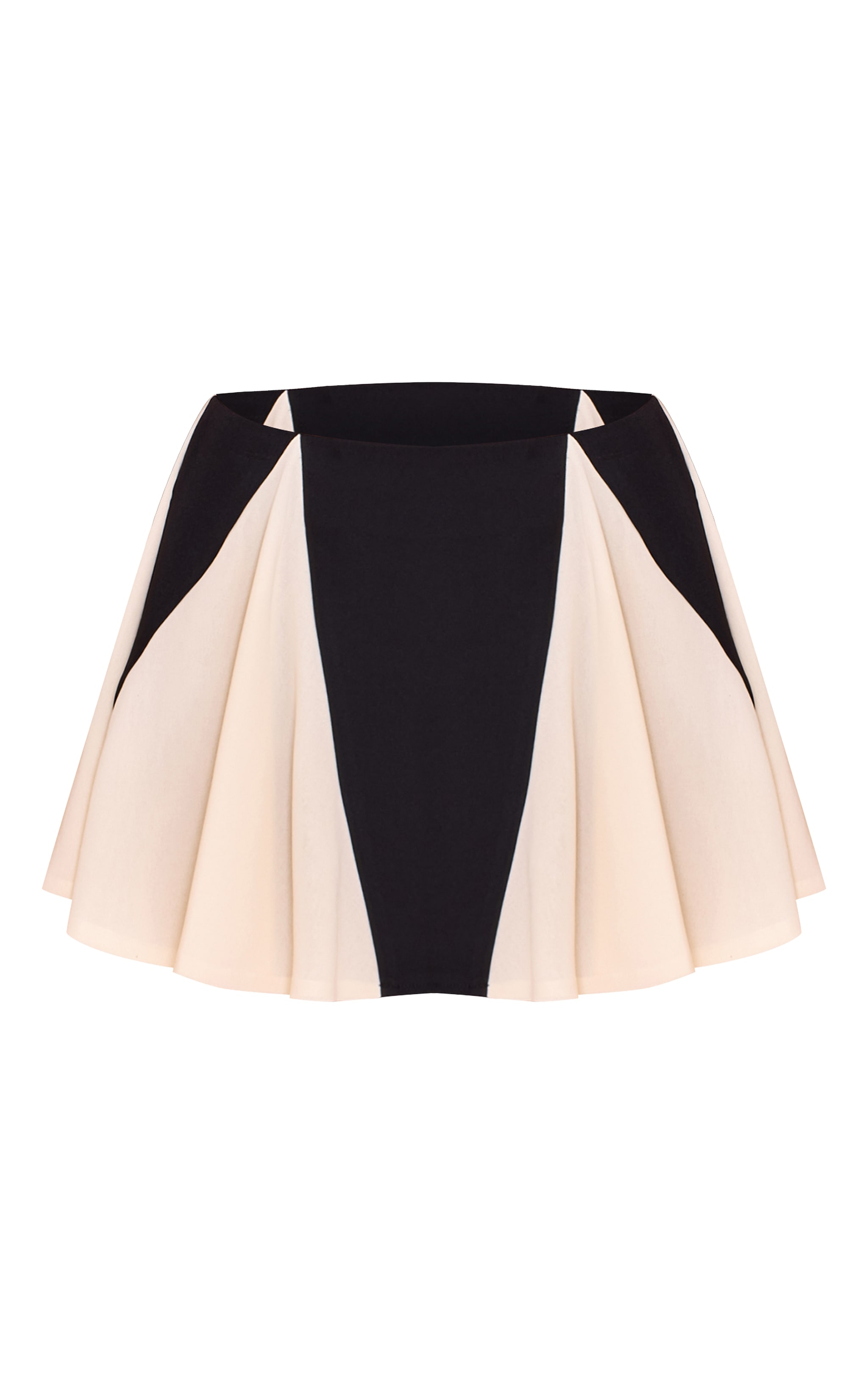 Black Chiffon Contrast Godet Mini Skirt image 6