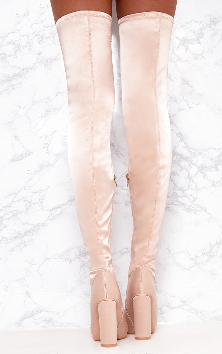 nude stretch boots