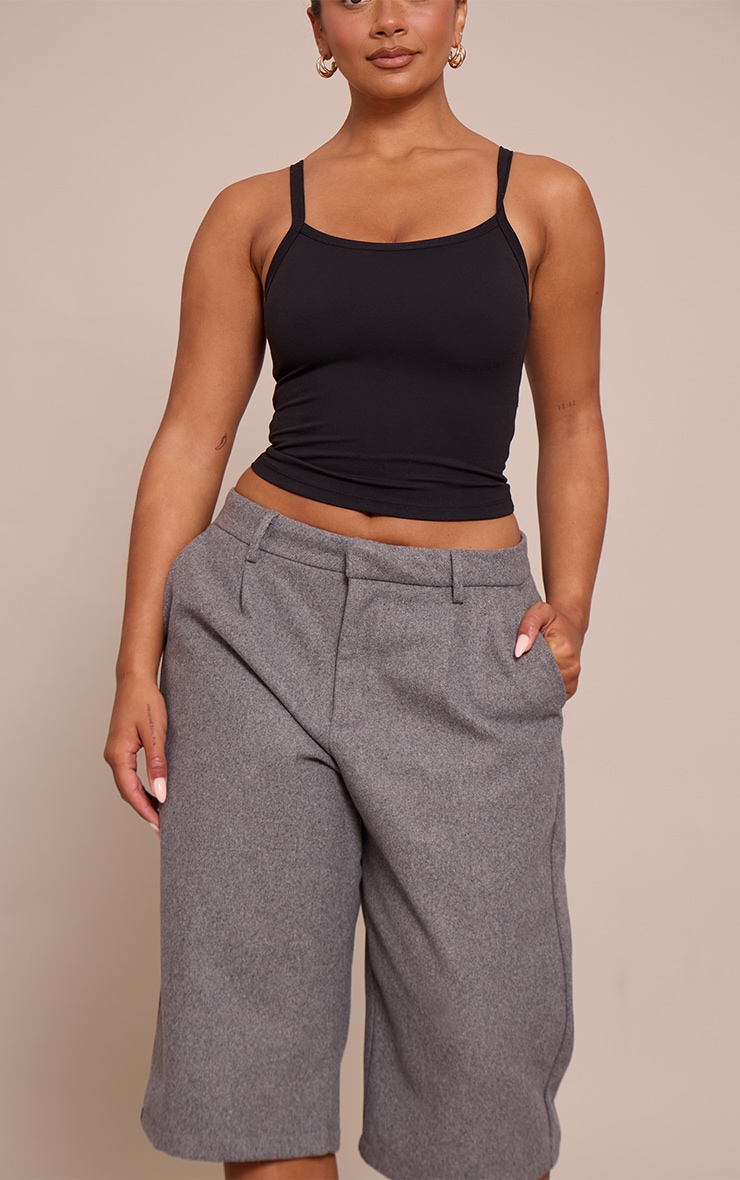 Shape Charcoal Wool-Look Long Line Shorts image 5