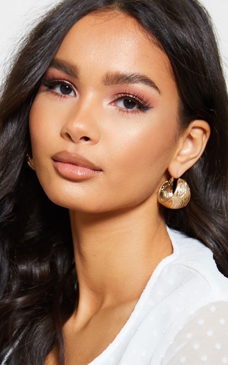 Gold Chunky Textured Hoop Earrings