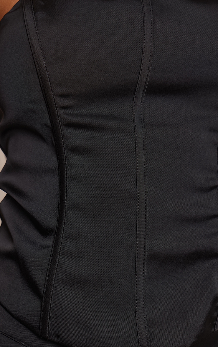 Black Satin Boned Corset image 4