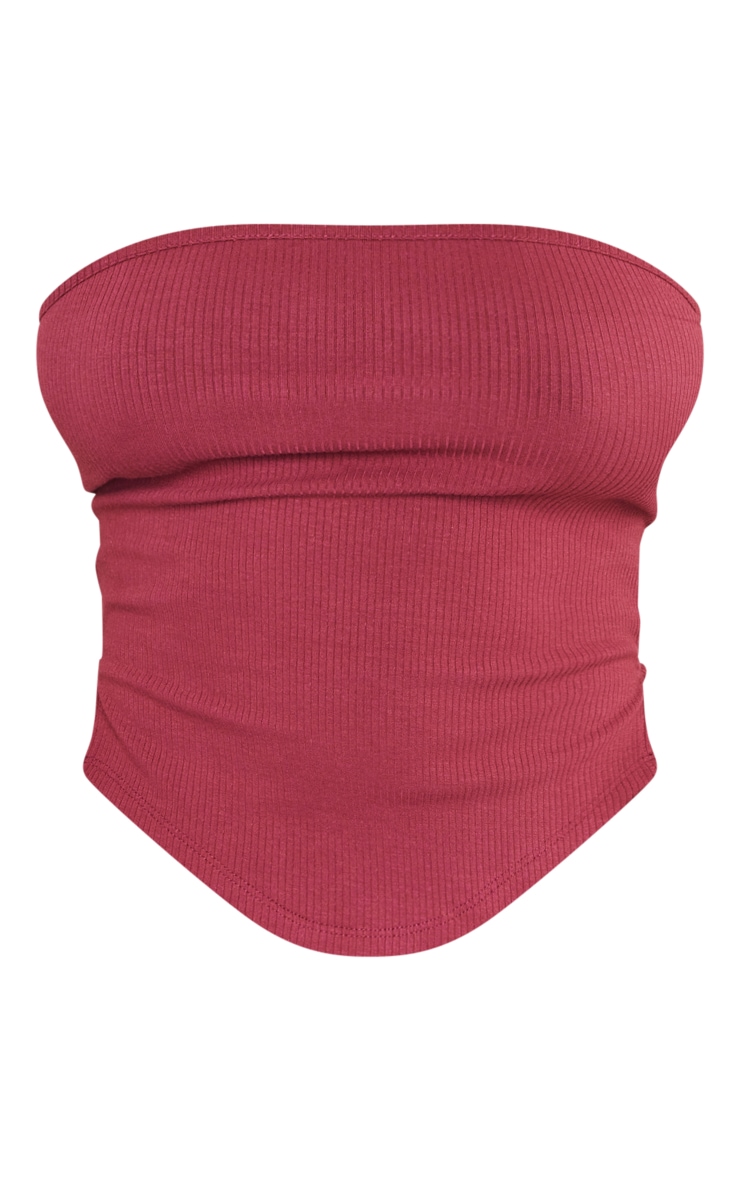 Burgundy Rib Bandeau Top & Mini Skirt Set image 6