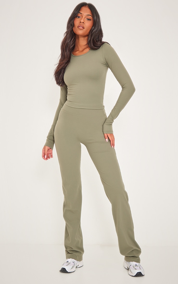 Tall Dark Olive Contour Sculpt Long Sleeve Top image 3