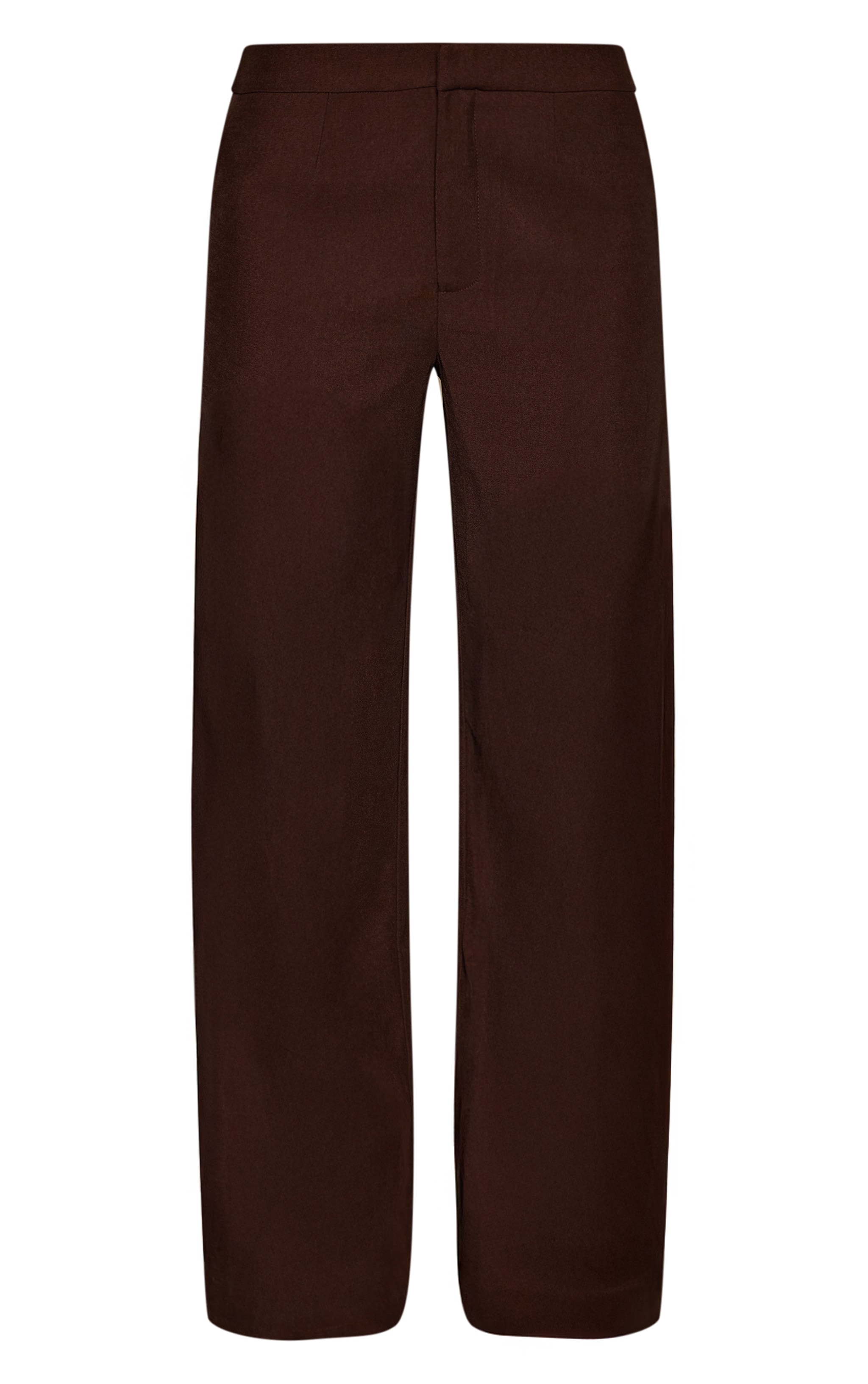 Dark Brown Tailored Straight Leg Trousers image 5