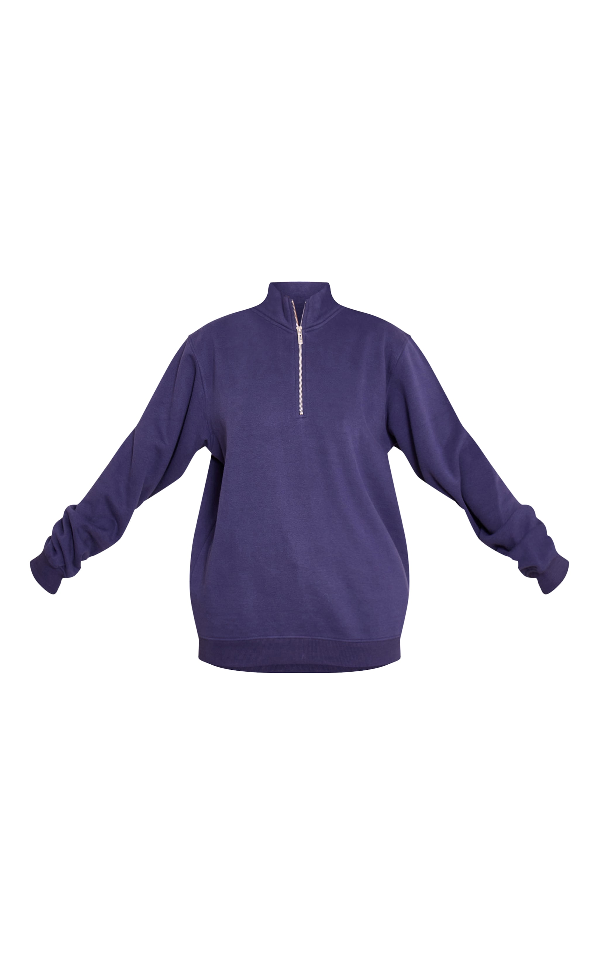 Tall Navy Funnel Neck Zip Sweatshirt image 5
