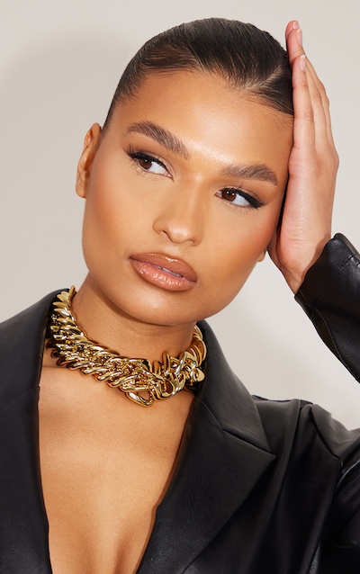 Gold Extra Chunky Chain Detail Necklace