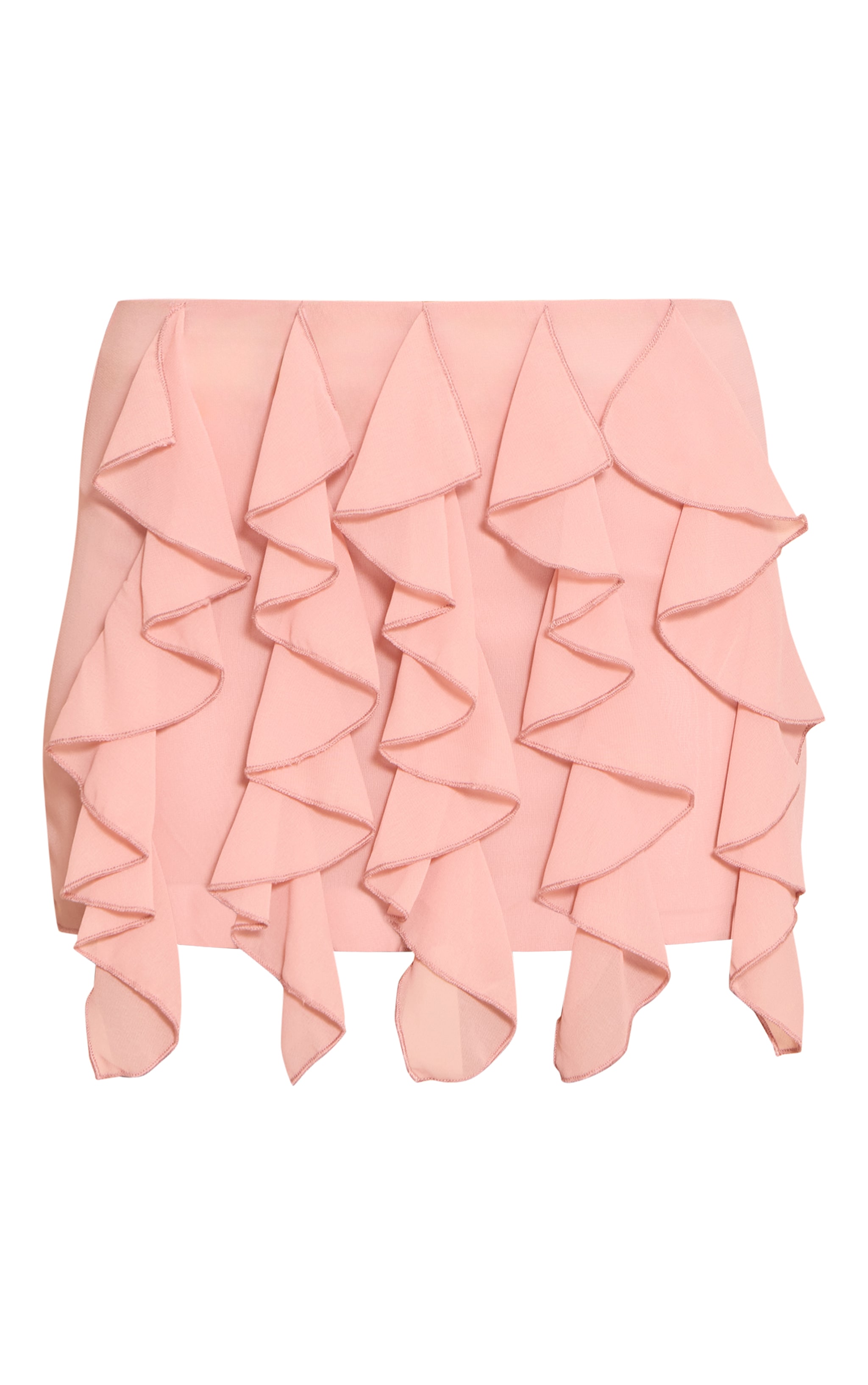 Pink Chiffon Ruffle Mini Skirt image 6