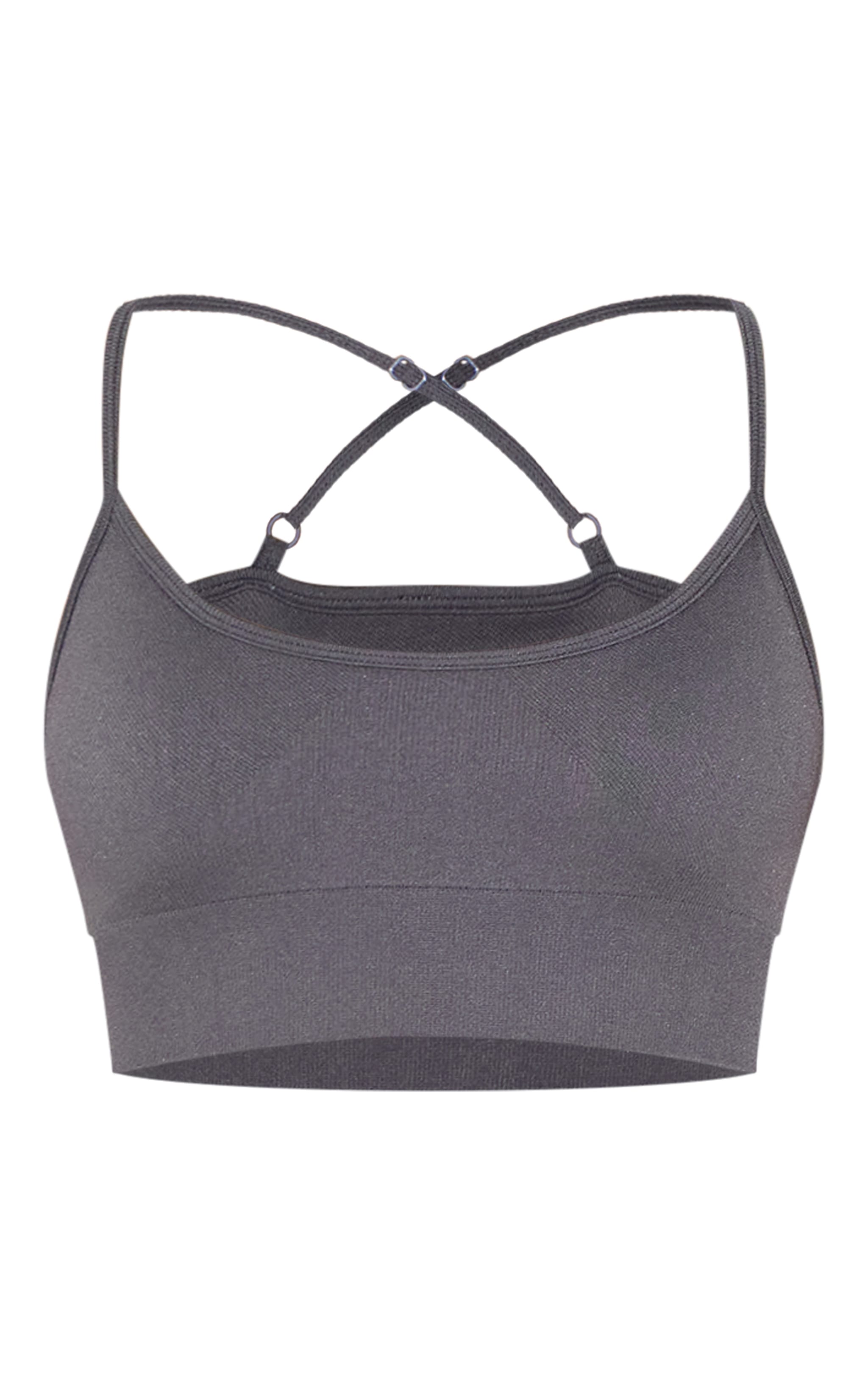 Brassière de sport basique rembourrée gris anthracite sans coutures image 5