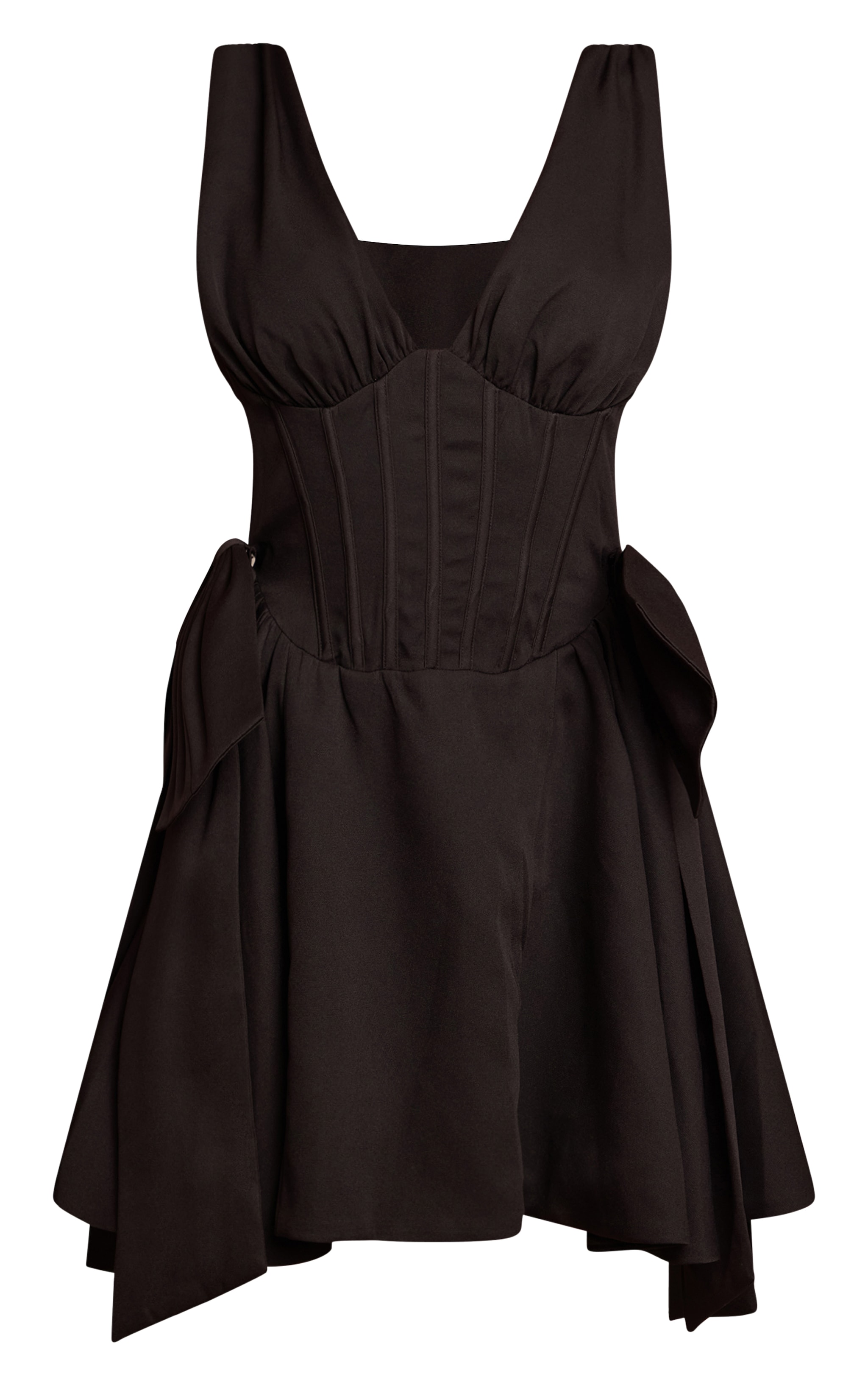 Black Bow Detail Woven Shift Dress image 5