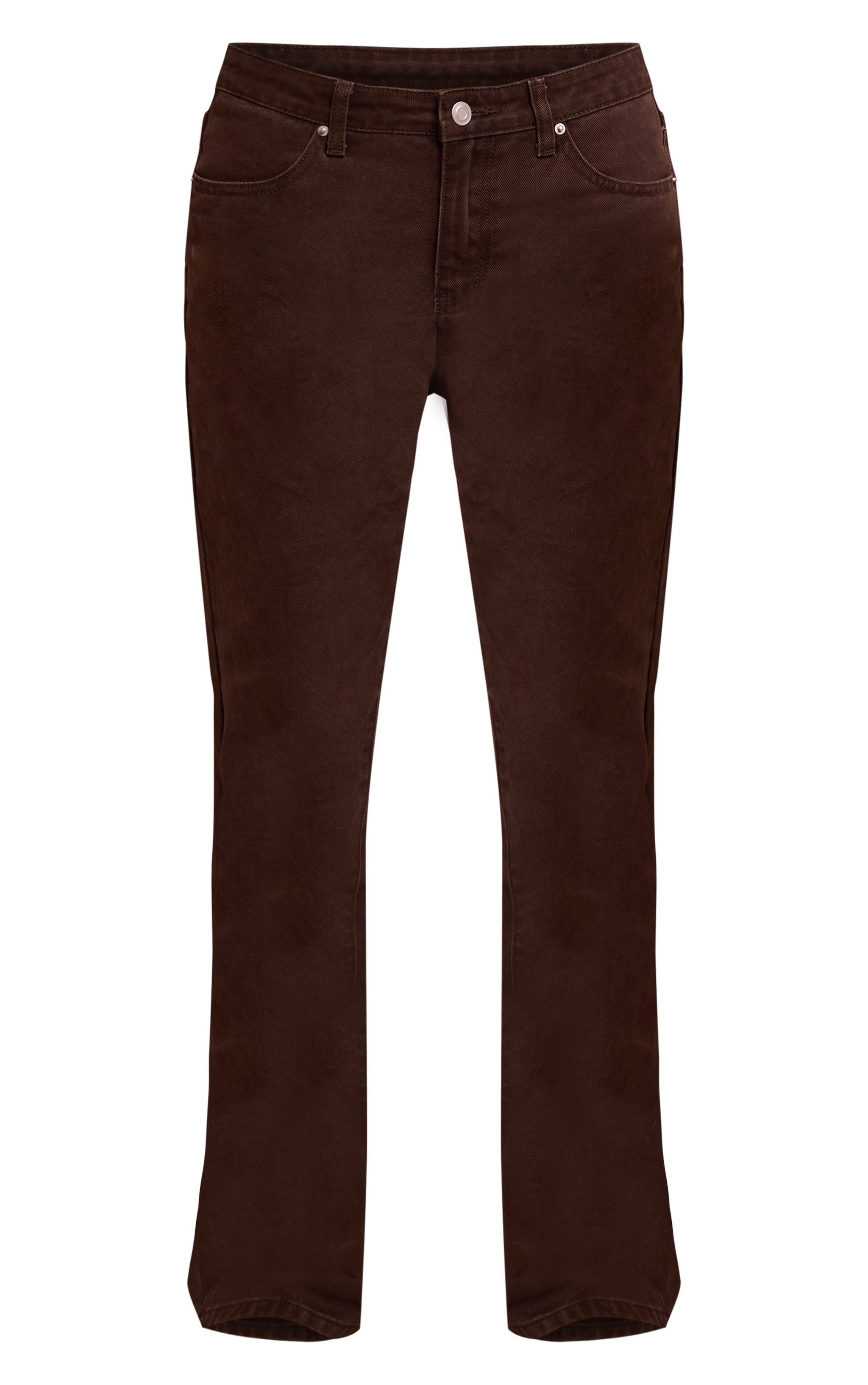 Jean droit taille haute chocolat foncé image 5