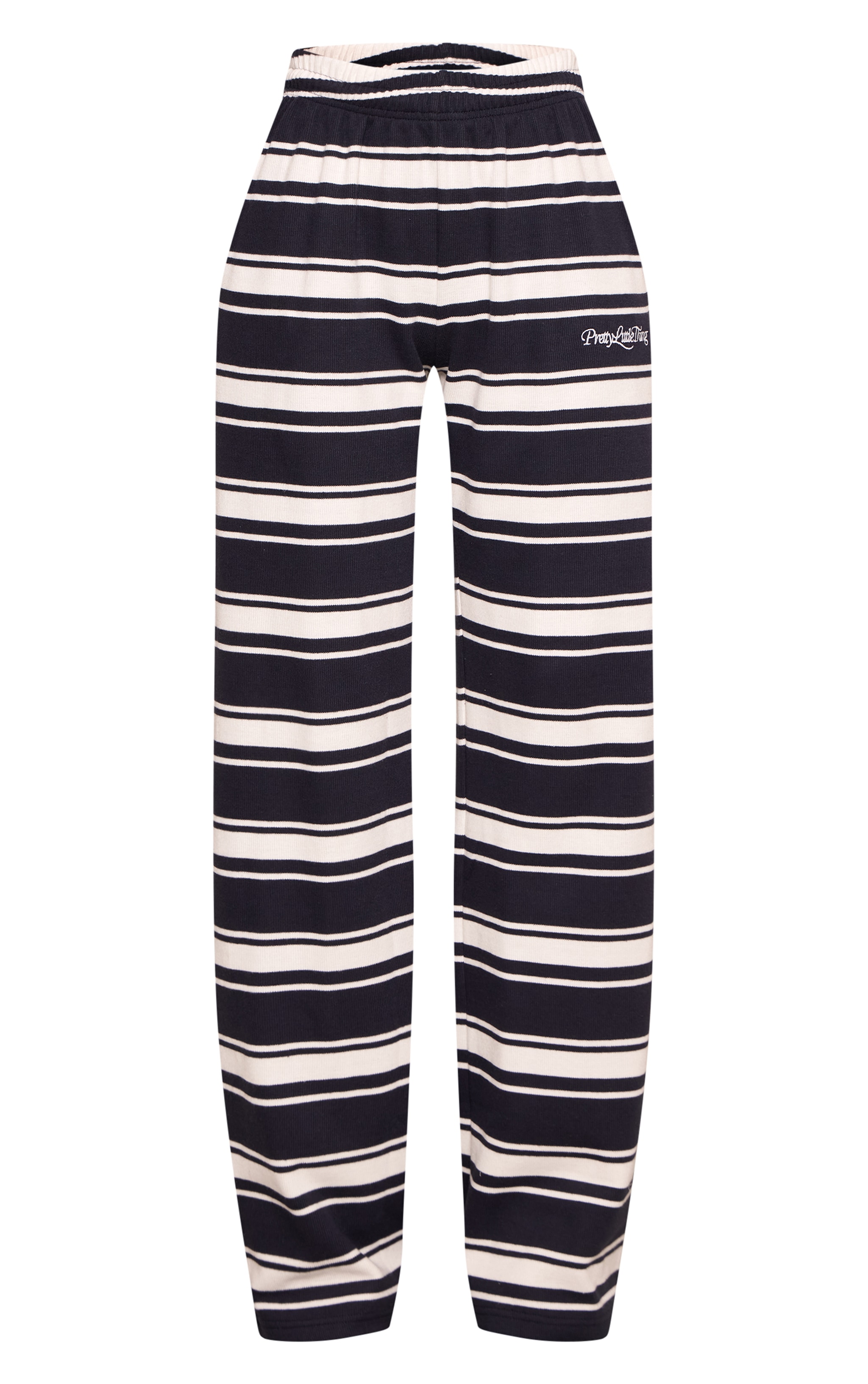 Tall Navy Striped Soft Wide Leg Sweatpants image 5