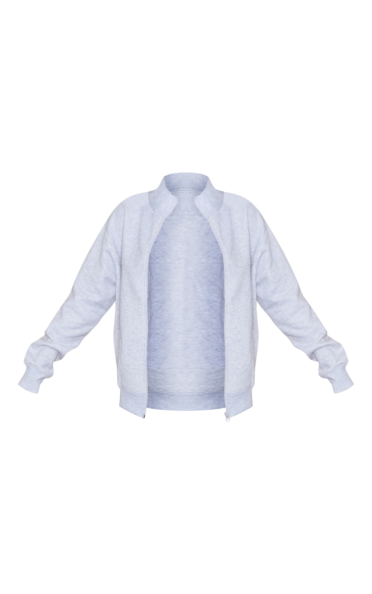 Ash Grey Seam Detail Zip Through Track Top image 5