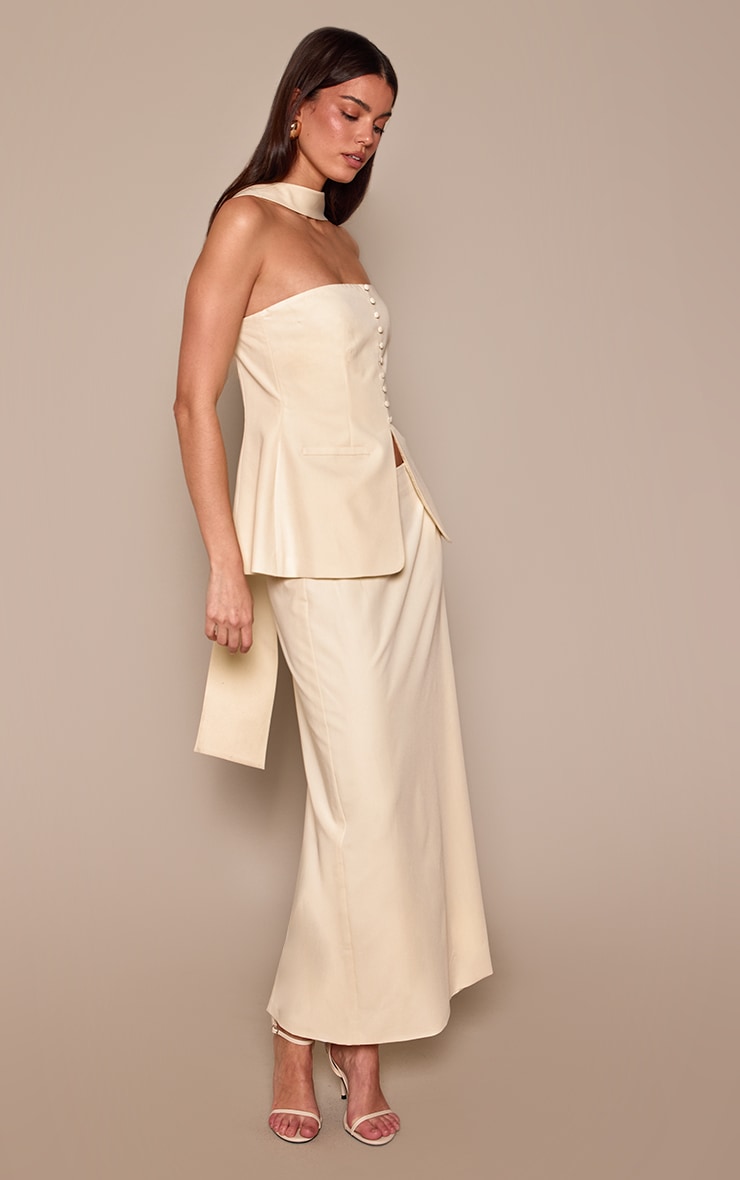 Almond Long Tailored Maxi Skirt image 2