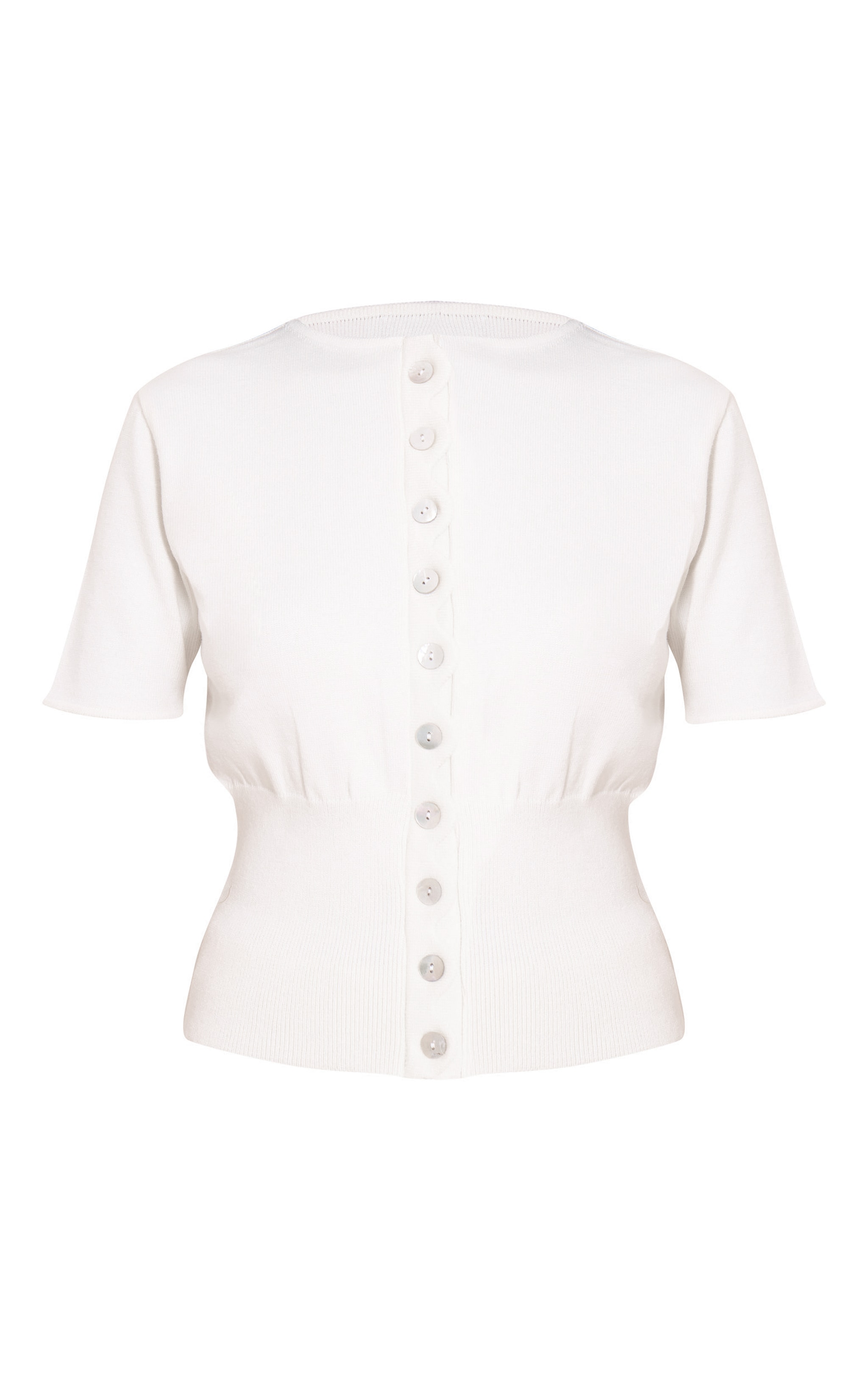 Petite Cream Scallop Edge Short Sleeve Cardigan image 5