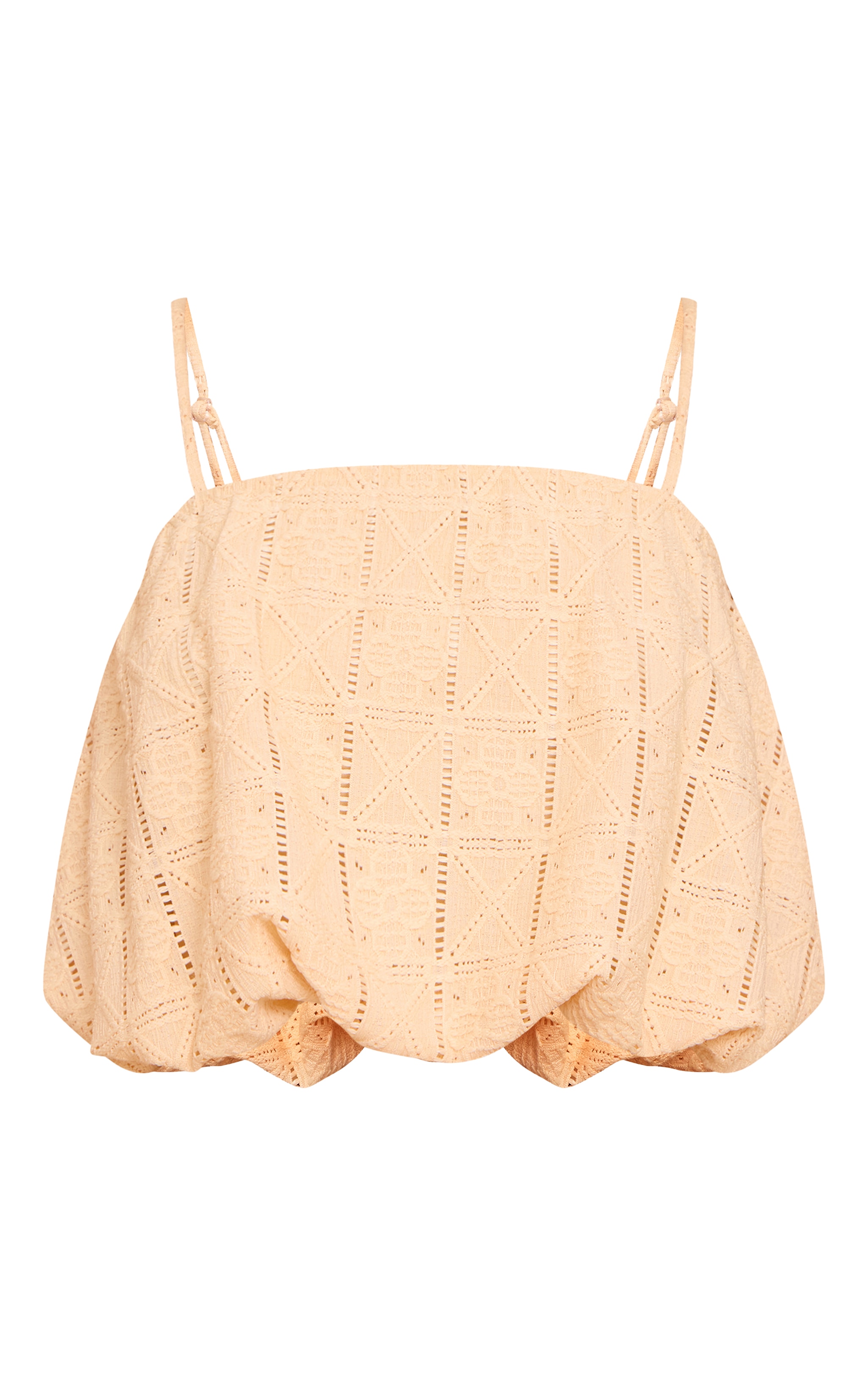 Bralette bouffante en maille style crochet texturée jaune beurre image 5