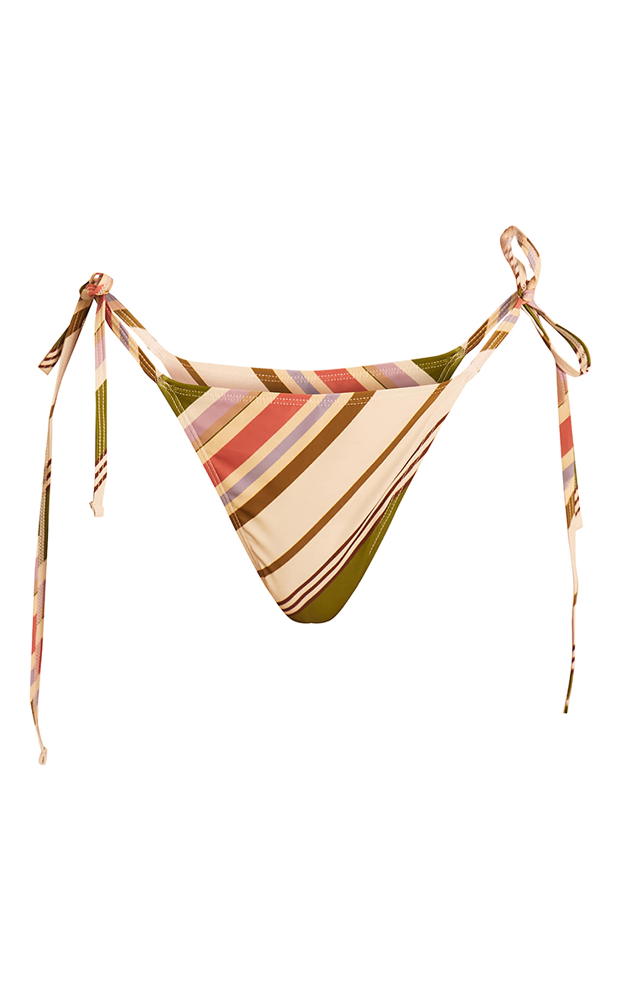 Multi Diagonal Stripe Tie Side Bikini Bottoms image 5