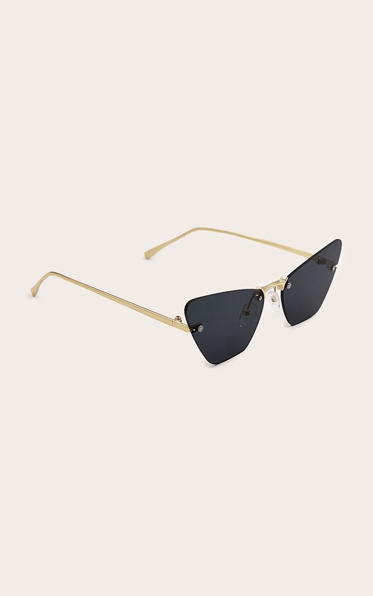Gold Exaggerated Cat Eye Sunglasses image 3