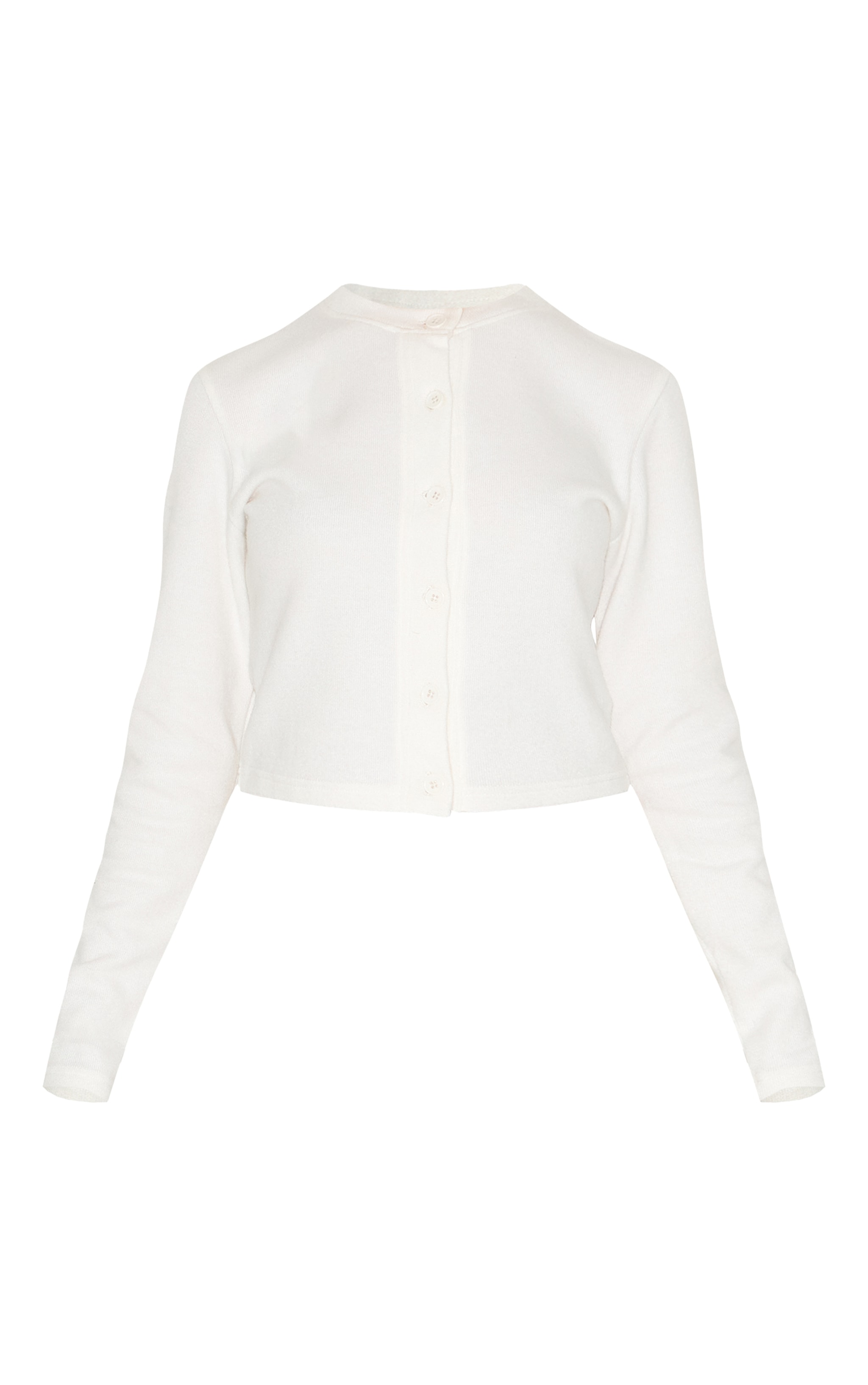 Petite Cream Super Soft Button Down Long Sleeve Top image 5