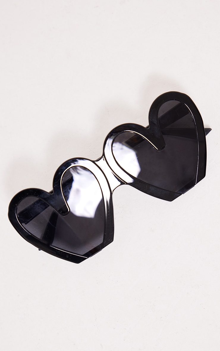 Black Cut Off Heart Sunglasses Accessories PLT QA