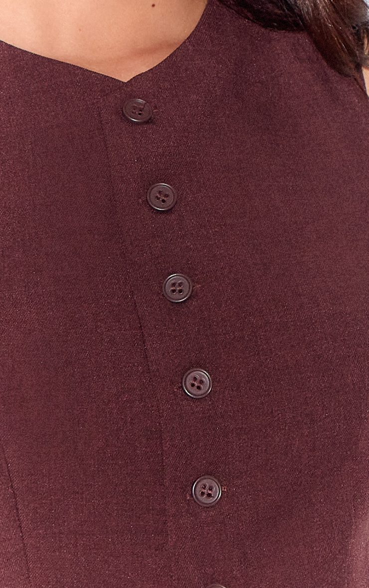 Gilet de tailleur tissé rouge vin image 4