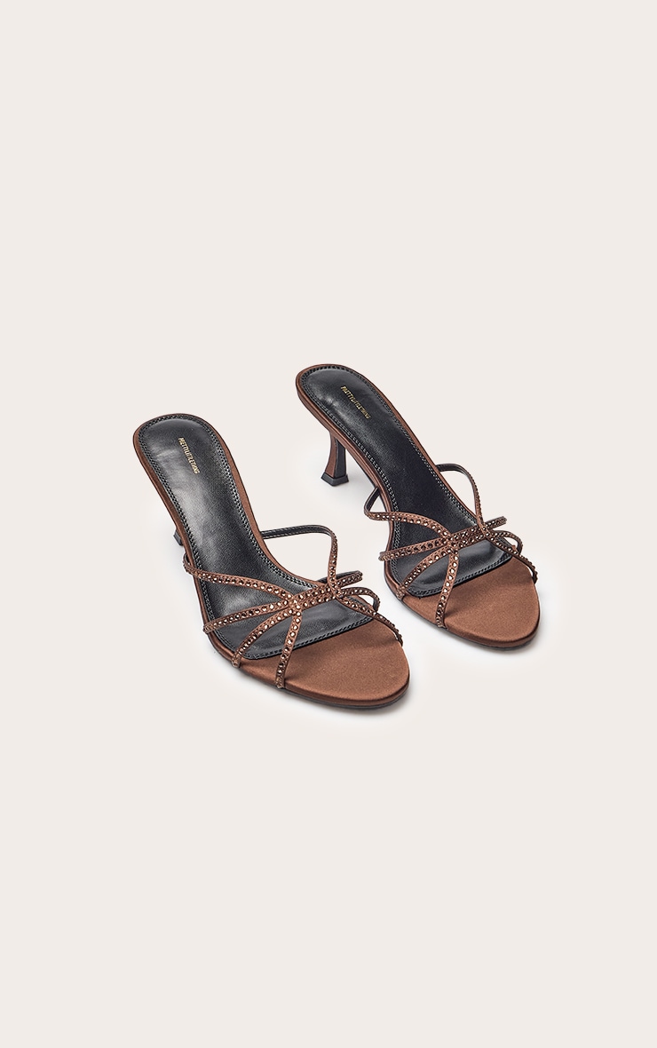 Chocolate Hot Fix Strappy Heeled Mule image 3