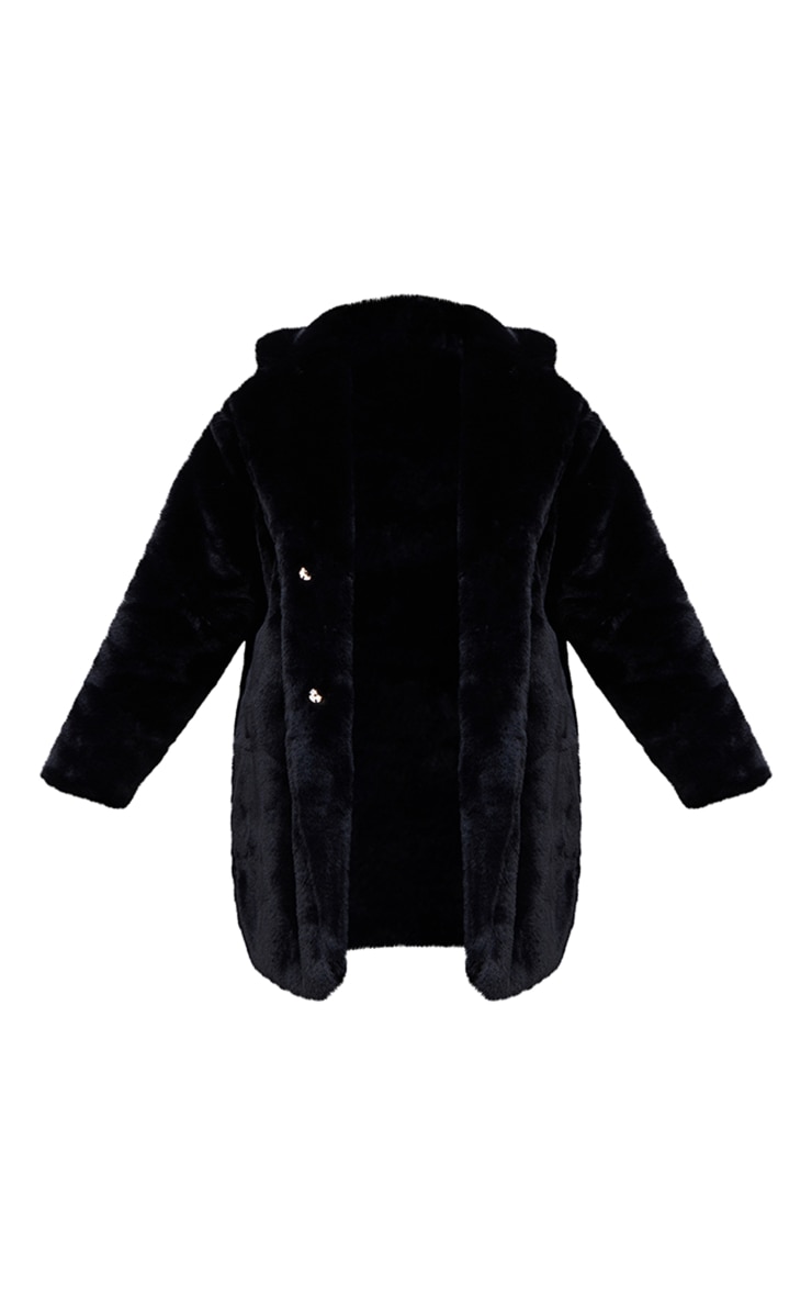 Black Faux Fur Black Coat image 5