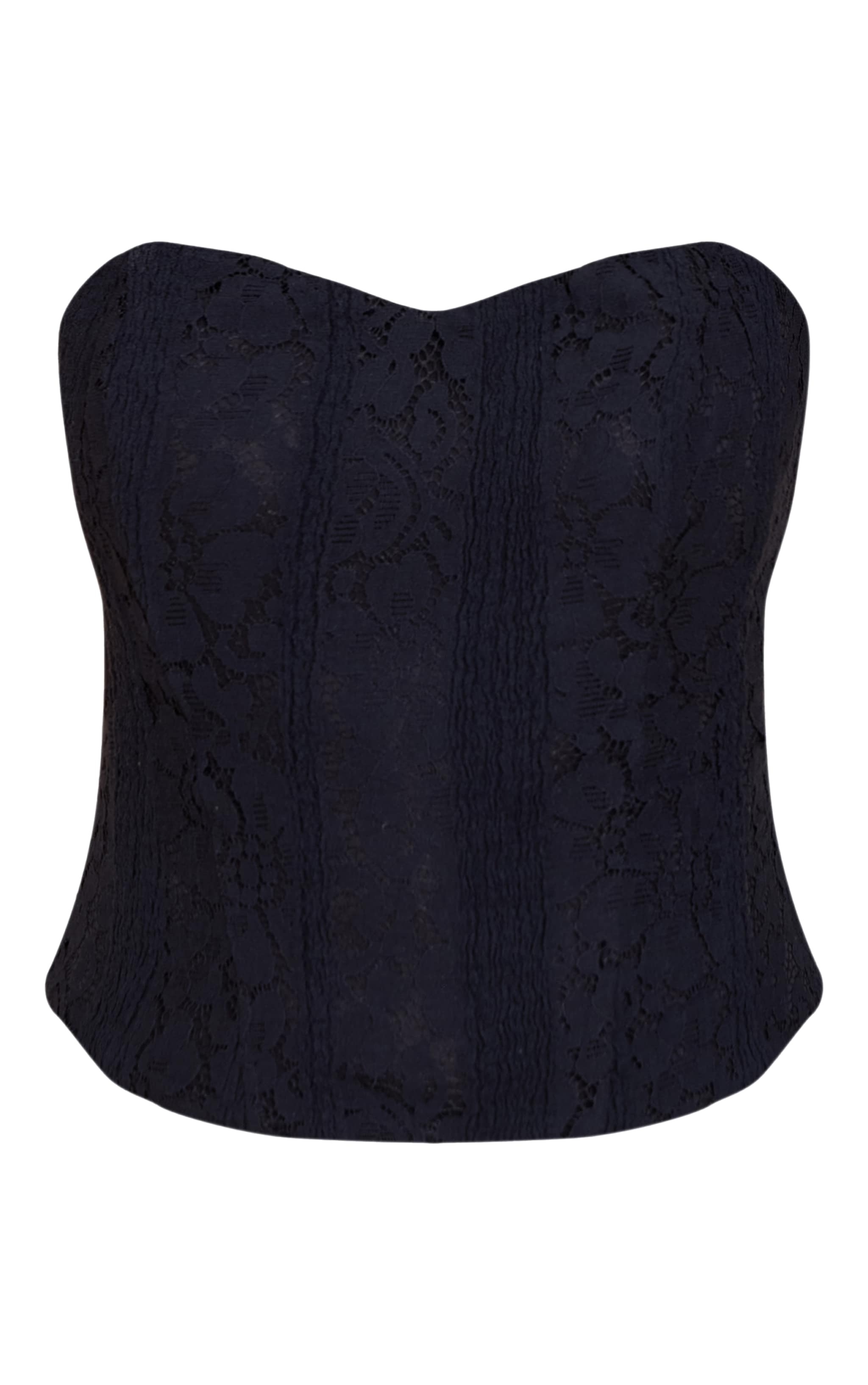 Top corset bustier en dentelle noire à lisérés structurants image 5