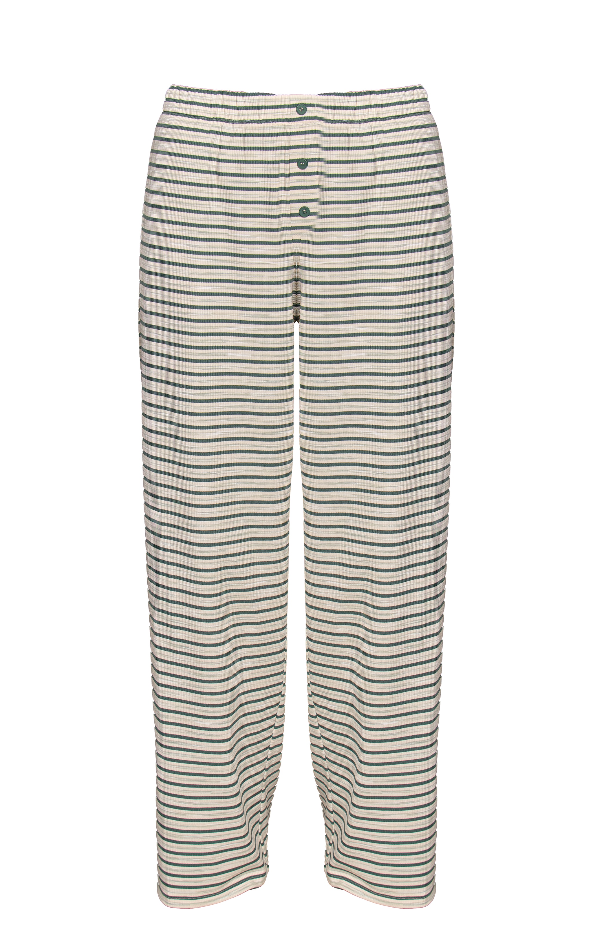 Teal Stripe Soft Rib Relaxed Elasticated Pants image 5