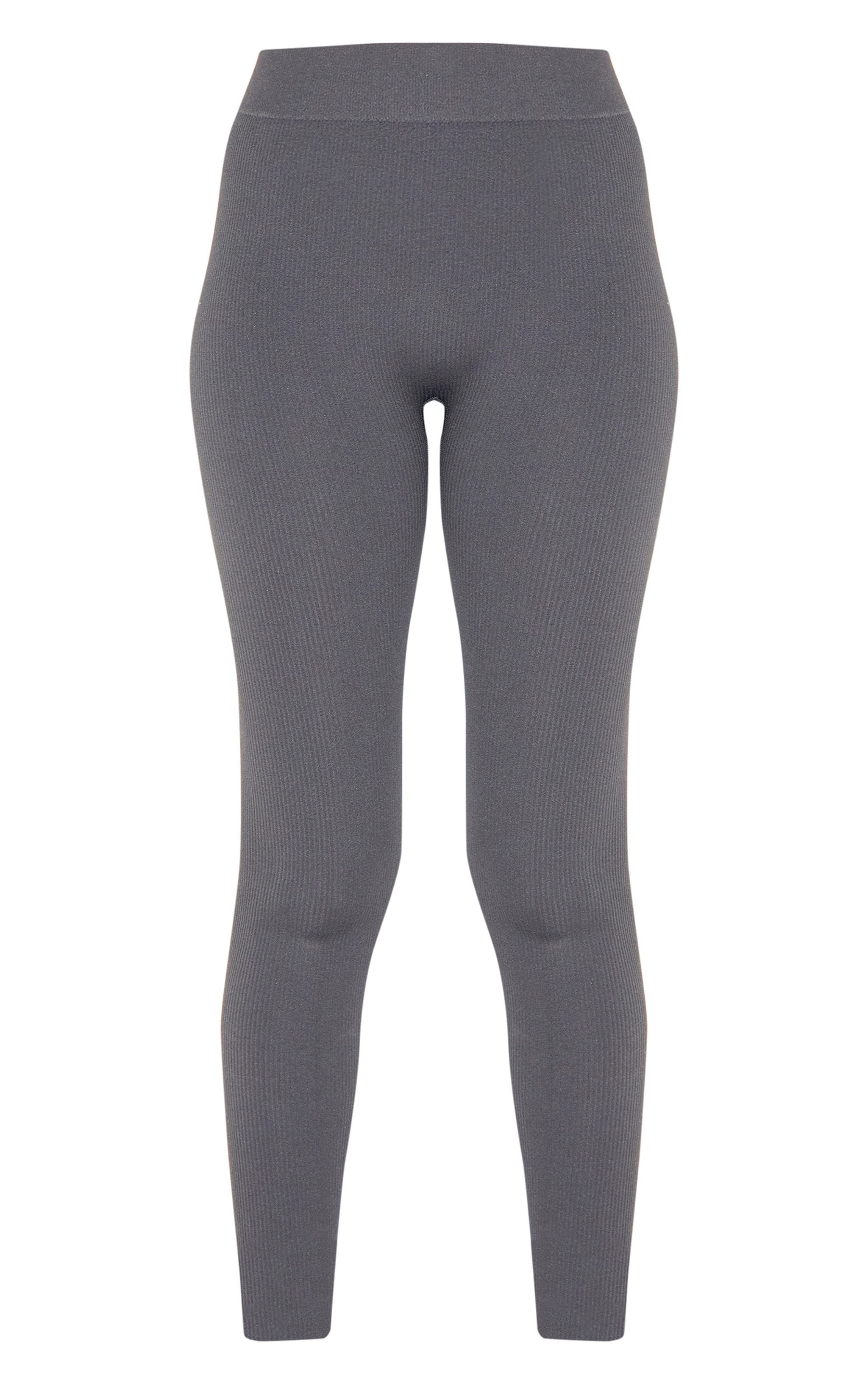 Legging structuré côtelé gris anthracite détail contours image 5