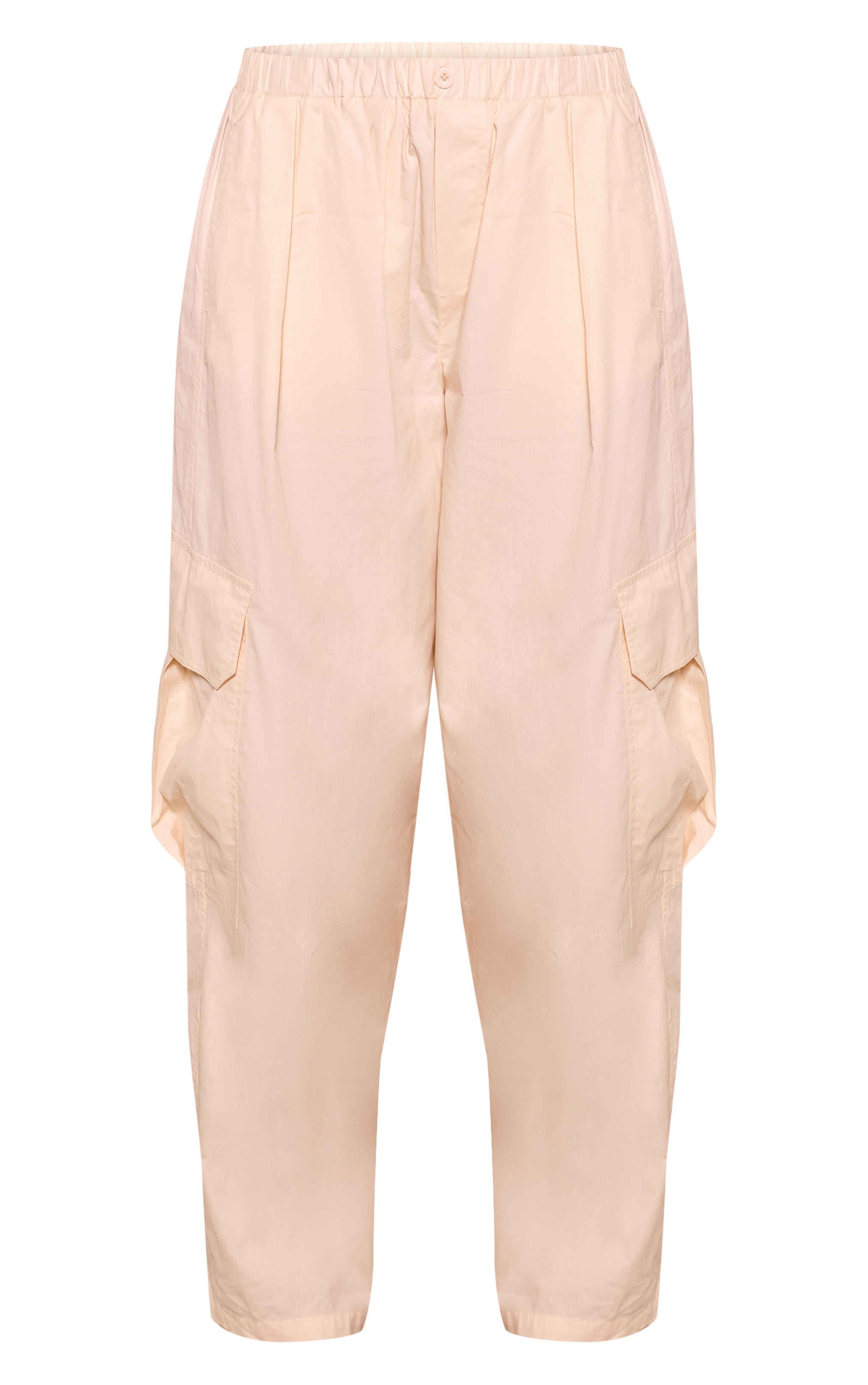 Cream Cotton Cargo Pocket Detail Pants image 5