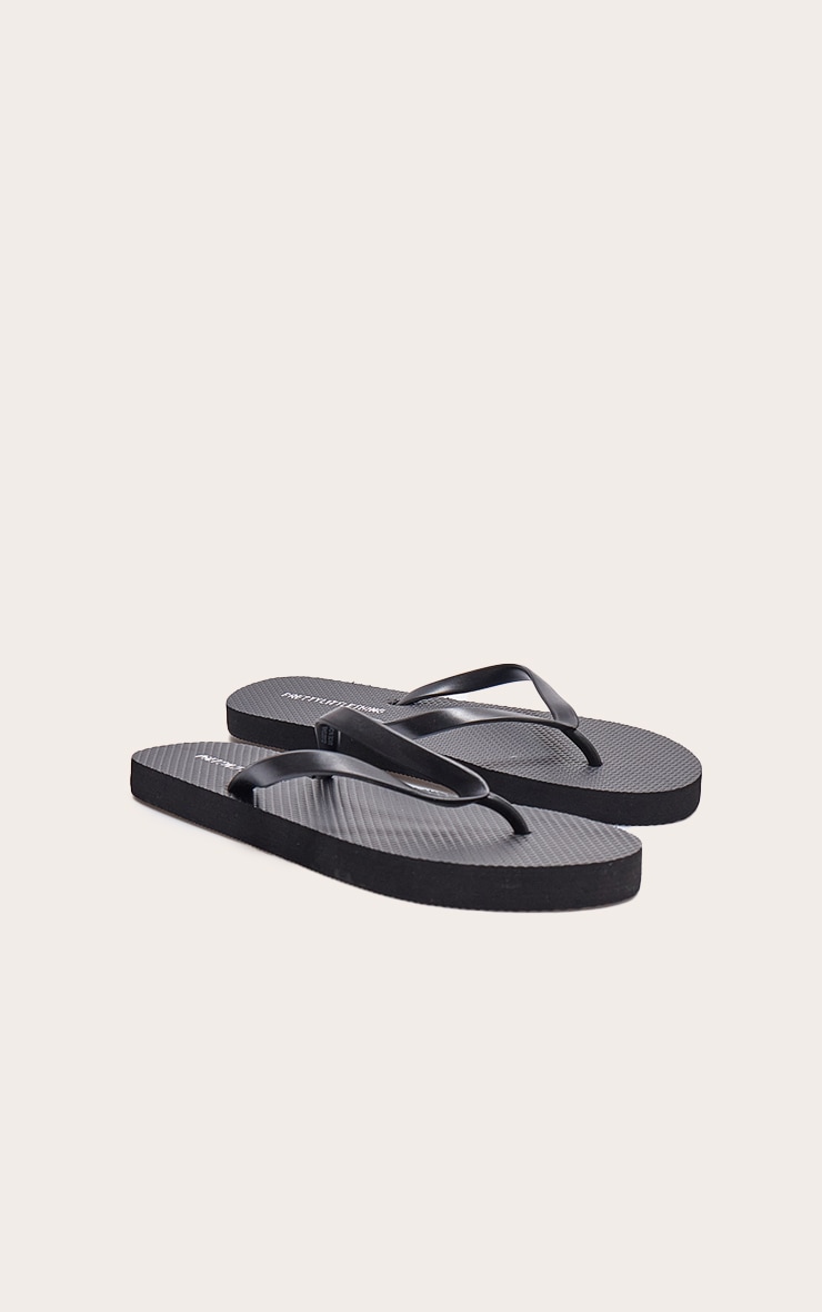 PRETTYLITTLETHING Black Flip Flops image 2