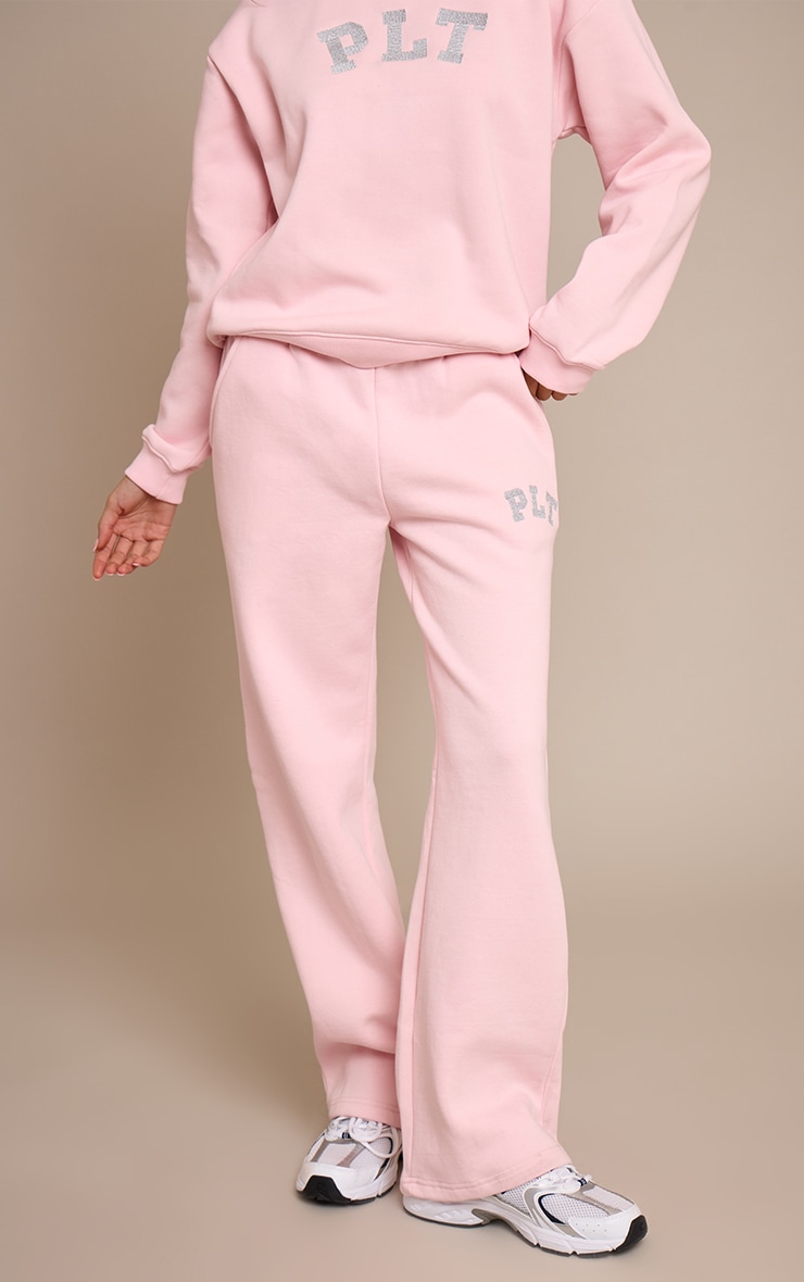 PLT Pink Glitter Logo Straight Leg Track Pant image 2