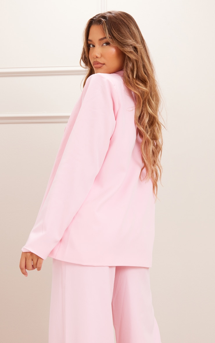 Candy Pink Woven Oversized Suit Jacket image 2