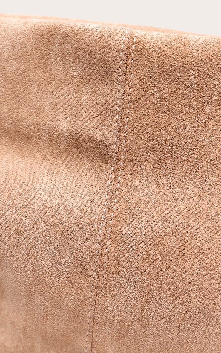 Tan Faux Suede Oversized Slouchy Clutch Bag image 5