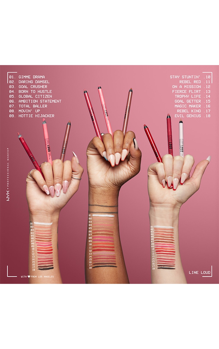 NYX PMU Longwear Line Loud Matte Lip Liner Fierce Flirt image 4