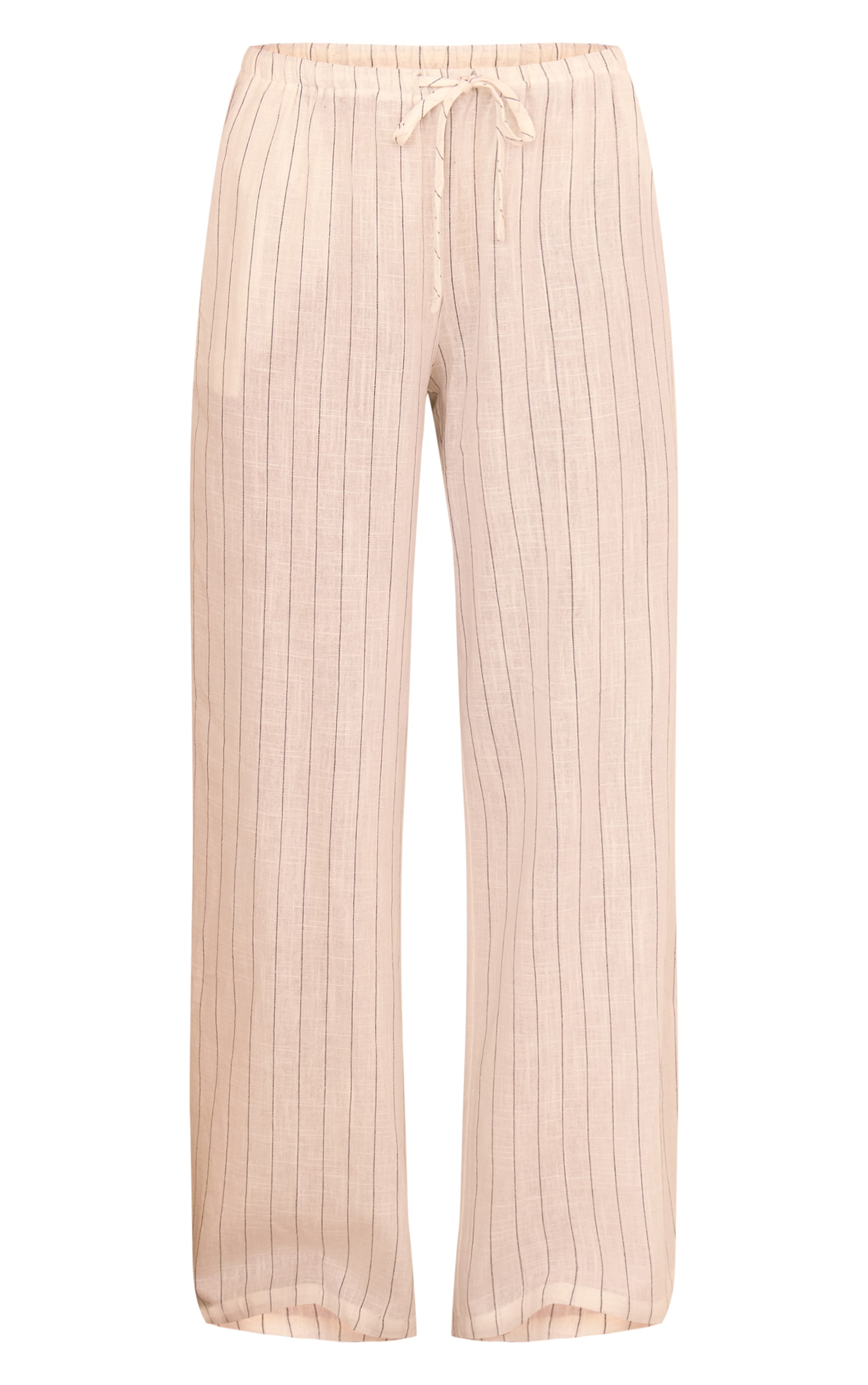 Cream Pinstripe Casual Pants image 5