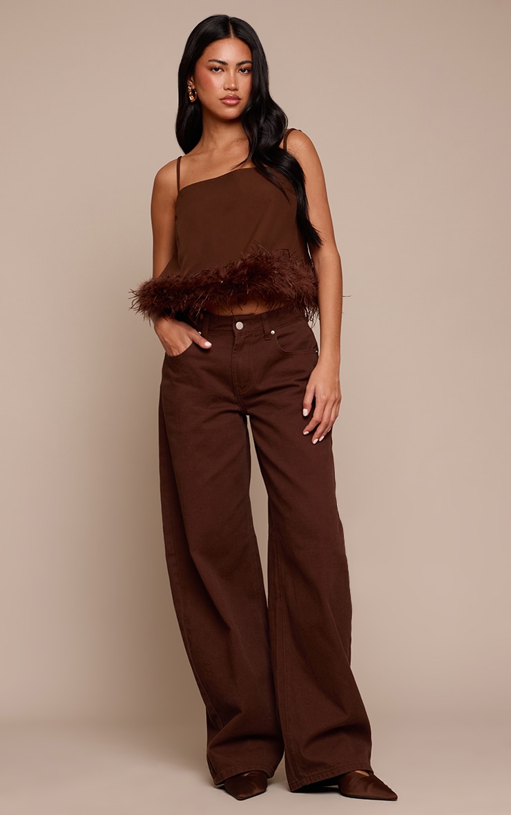 Chocolate Woven Feather Cami image 3