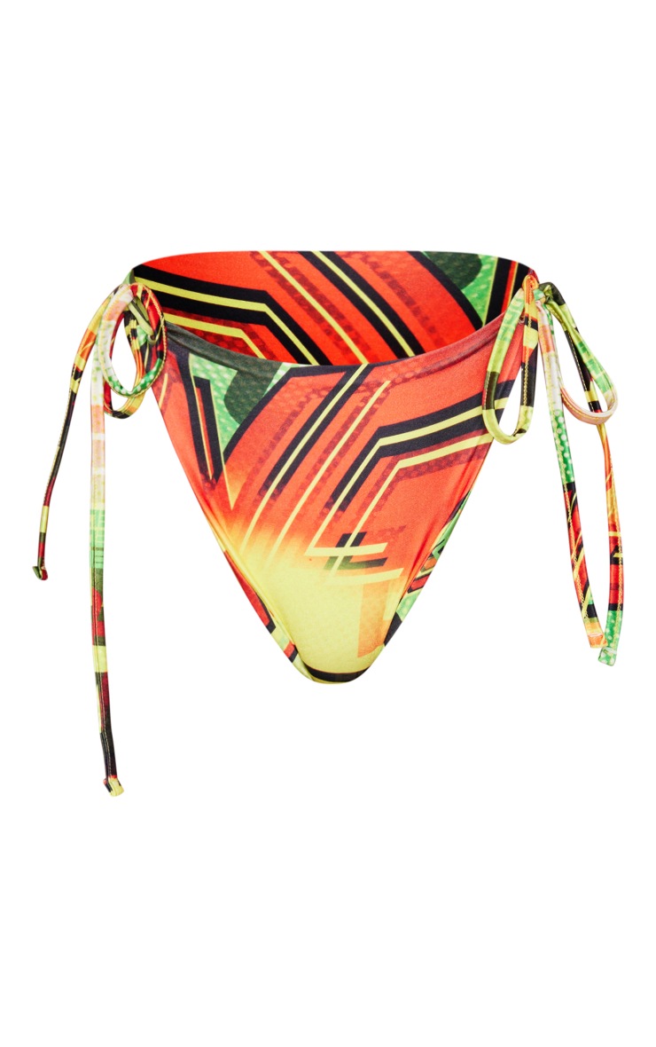 Shape Green Printed Tie Side Bikini Bottoms image 5