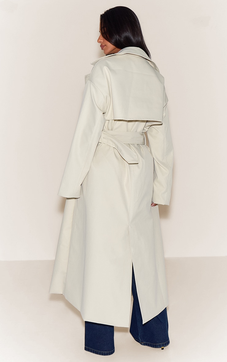  Petite Stone Tie Waist Trench Coat image 2