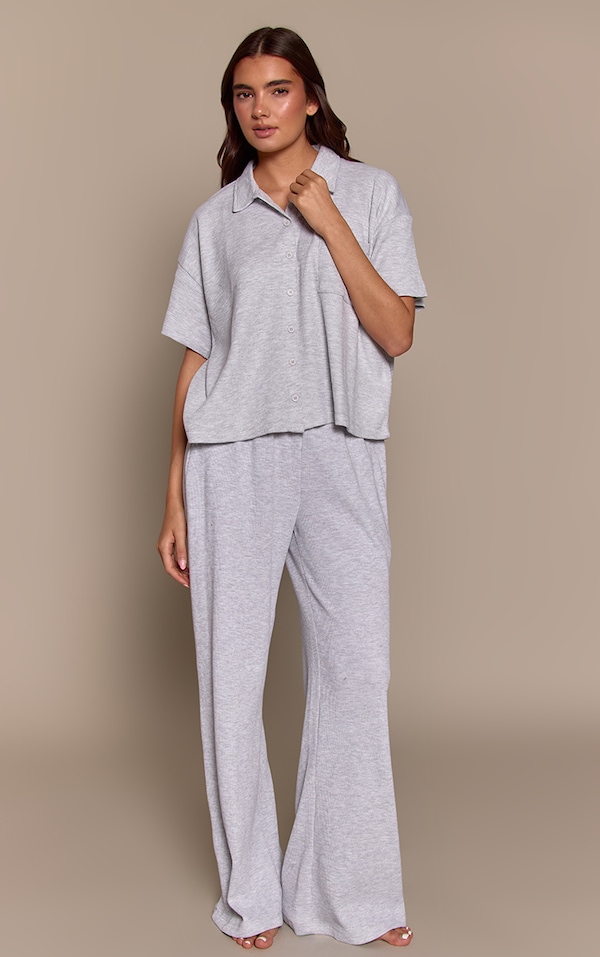 Ash Grey Waffle Pyjama Bottoms  