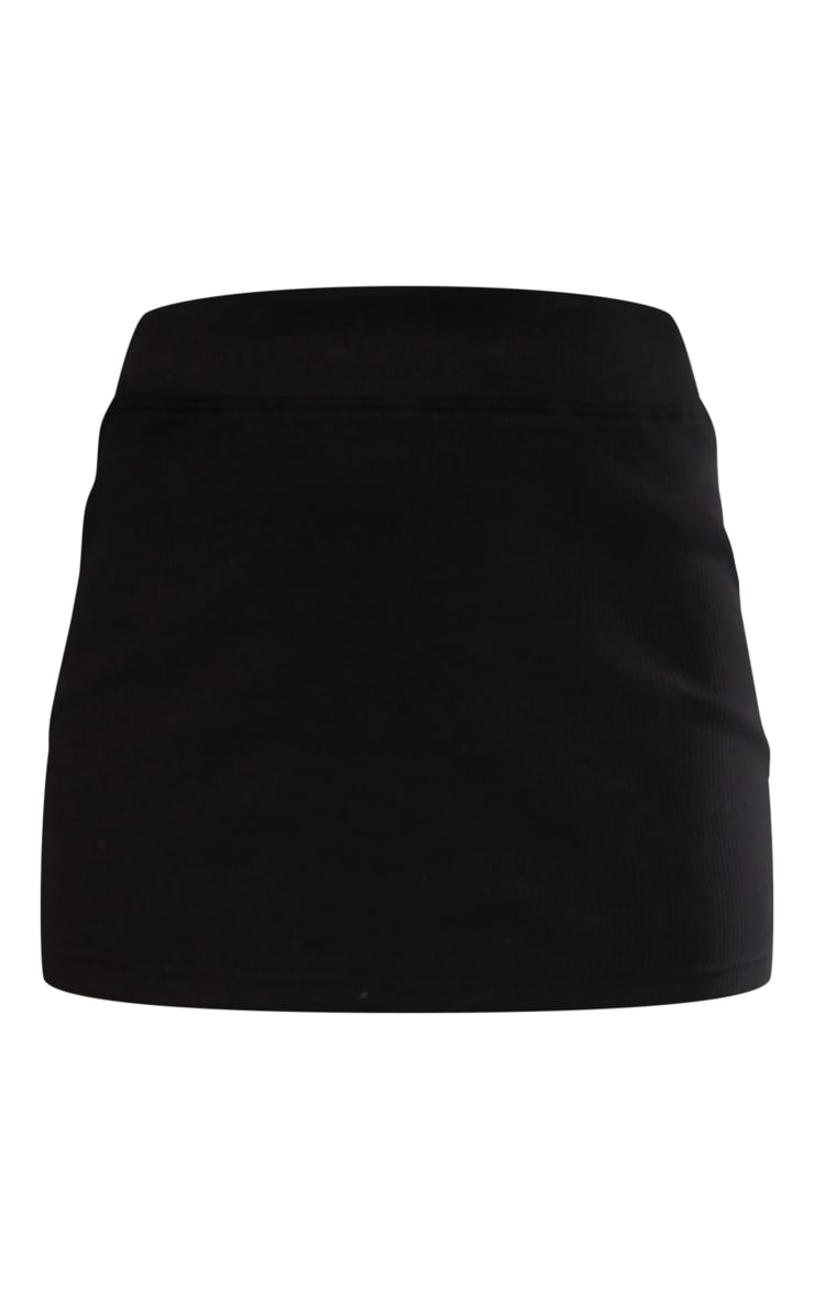 Black Rib Bodycon Micro Mini Skirt image 6