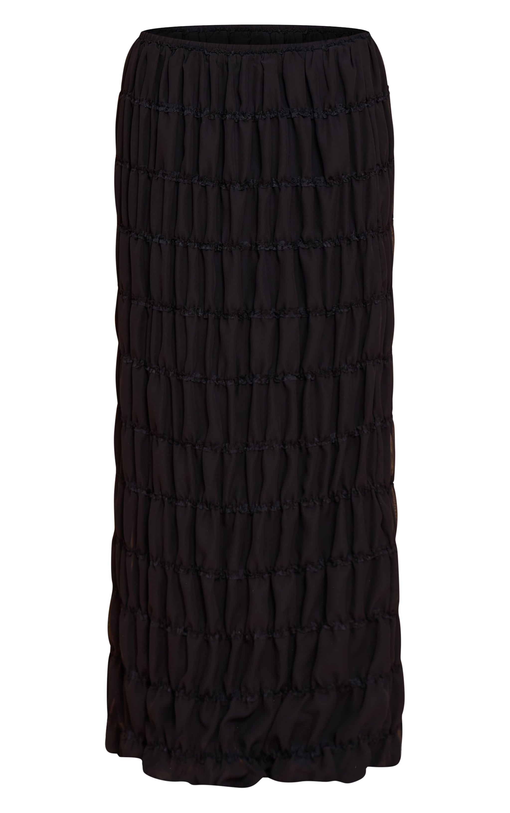 Petite Black Chiffon Maxi Skirt image 5