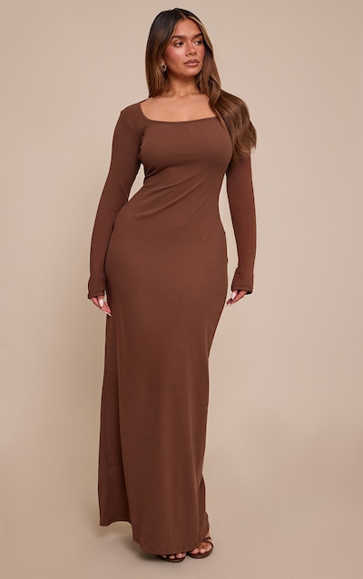 Shape Chocolate Soft Touch Square Neck Maxi Dress