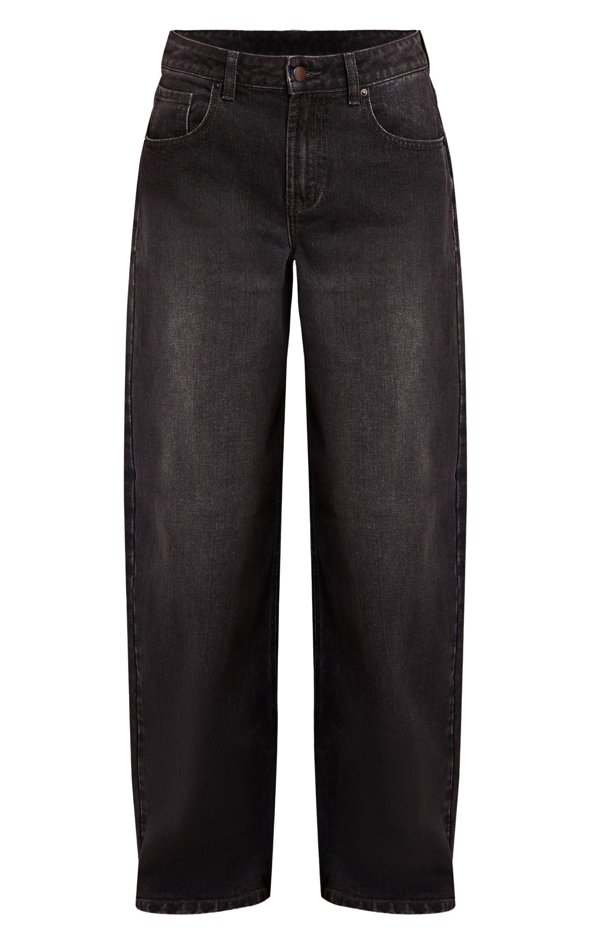 Grey Low Rise Barrel Jeans image 5