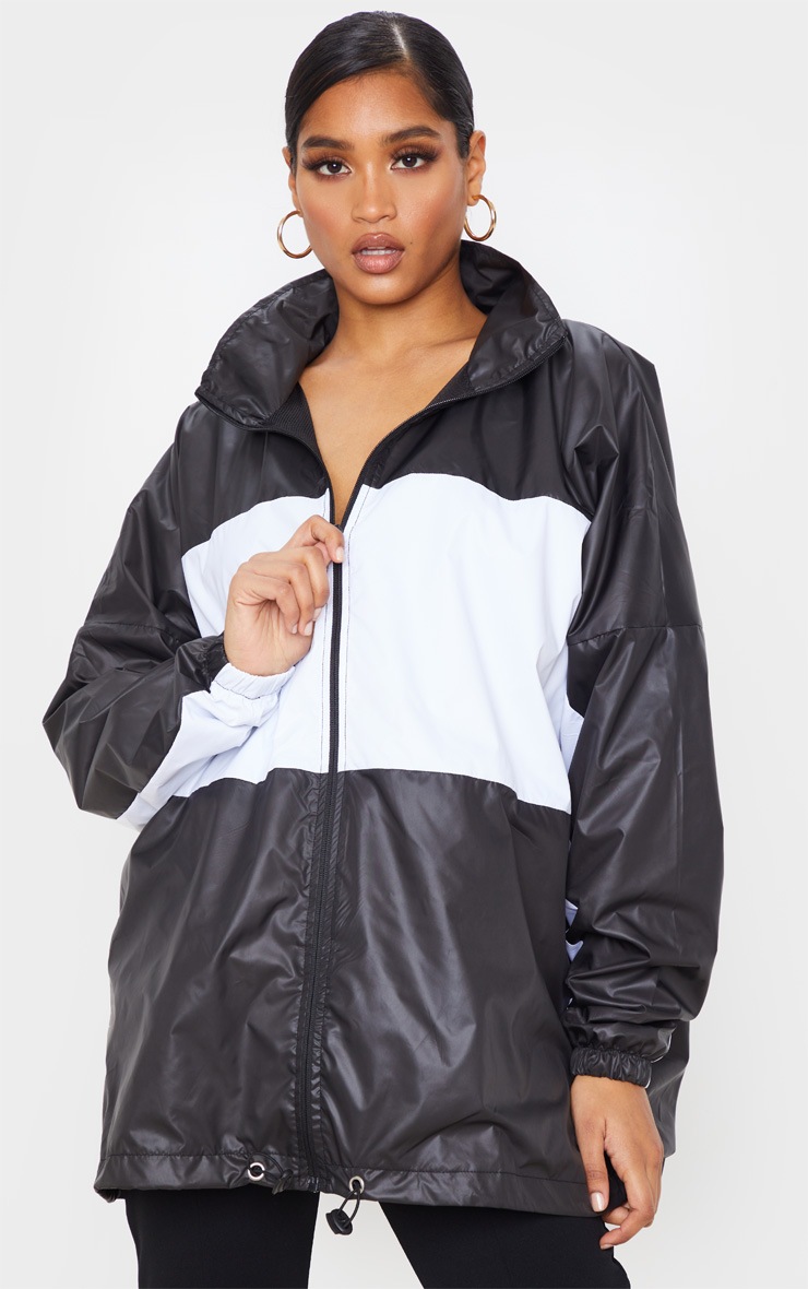 Veste de survêt colour block noire à zip